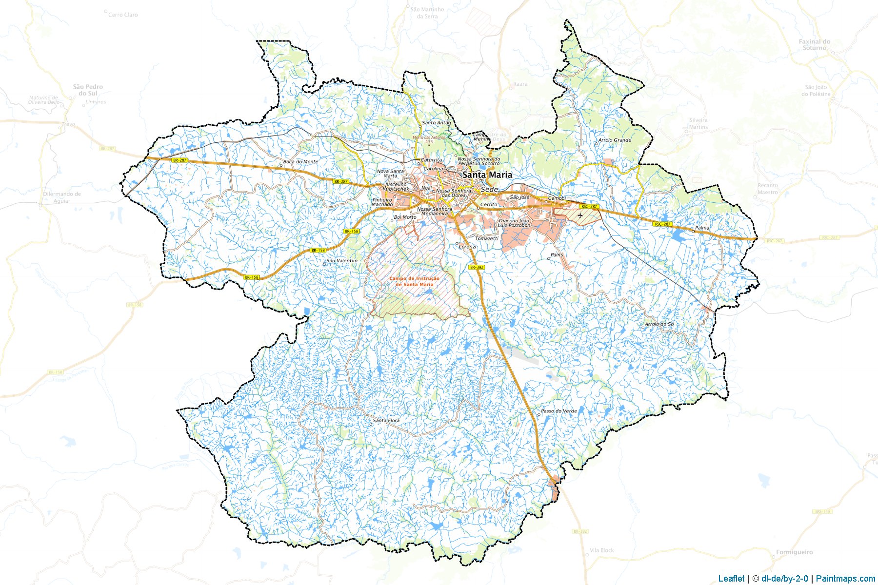 Muestras de recorte de mapas Santa Maria (Rio Grande Do Sul)-1