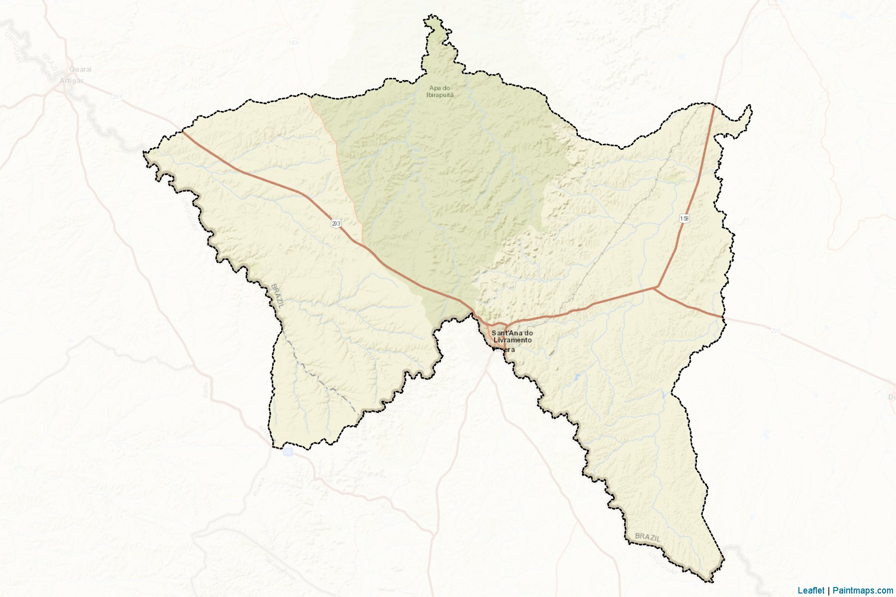 Muestras de recorte de mapas Sant'Ana do Livramento (Rio Grande Do Sul)-2