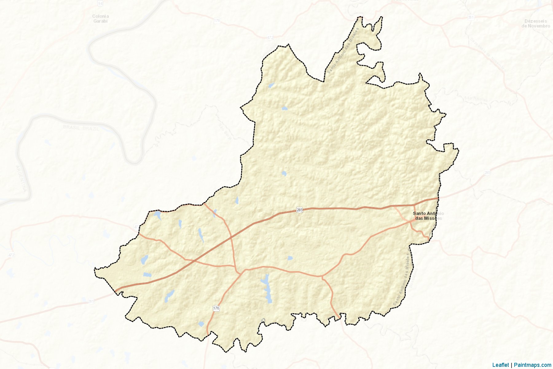 Santo Antonio das Missoes (Rio Grande Do Sul) Map Cropping Samples-2