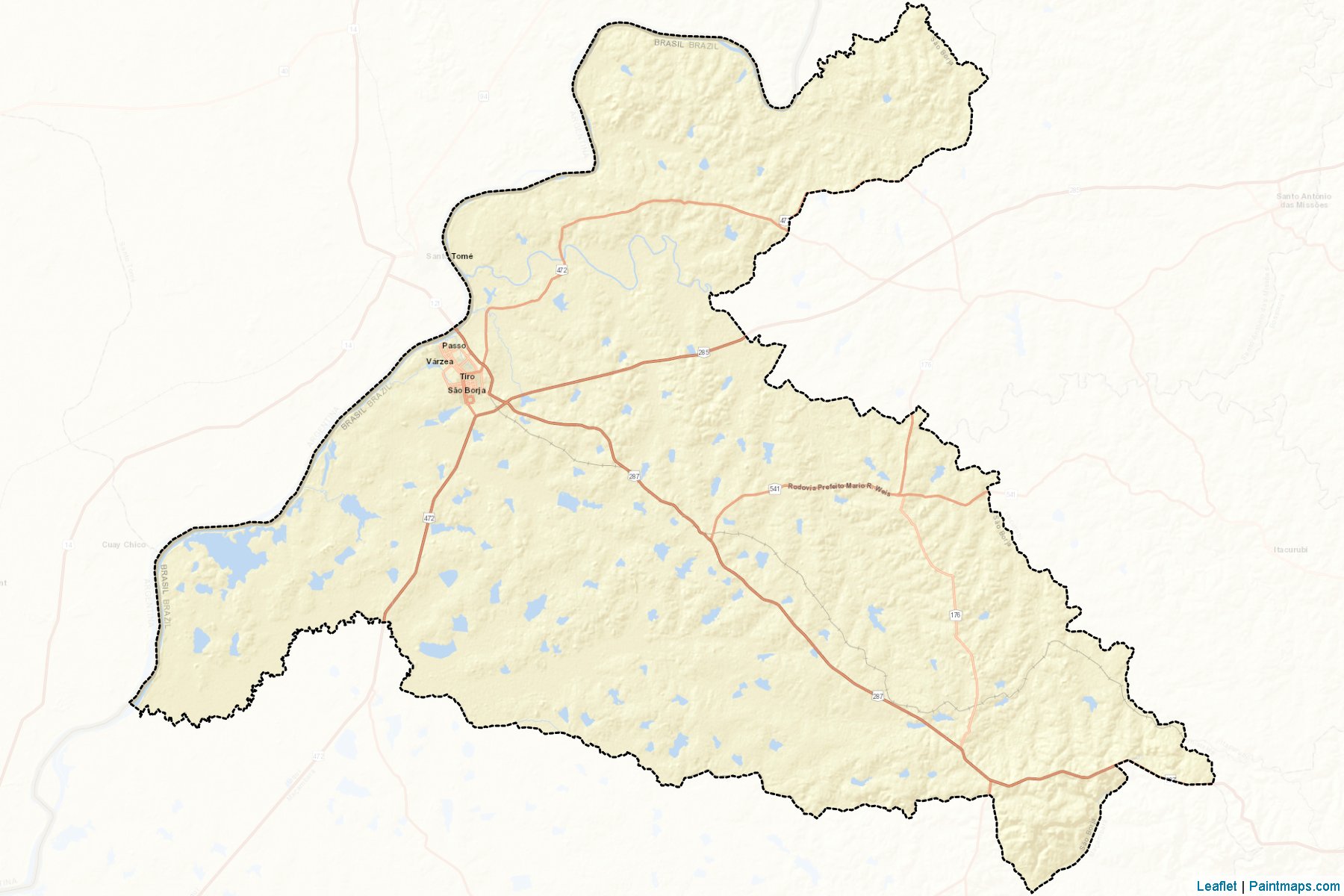 Muestras de recorte de mapas Sao Borja (Rio Grande Do Sul)-2