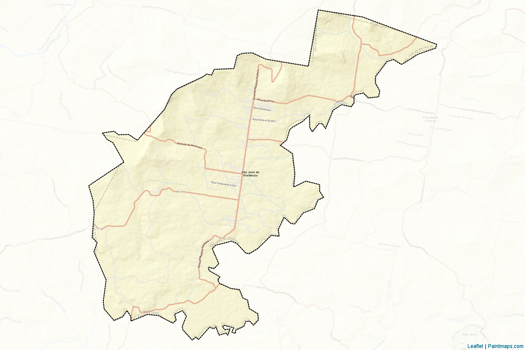 Muestras de recorte de mapas Sao Jose do Hortencio (Rio Grande Do Sul)-2