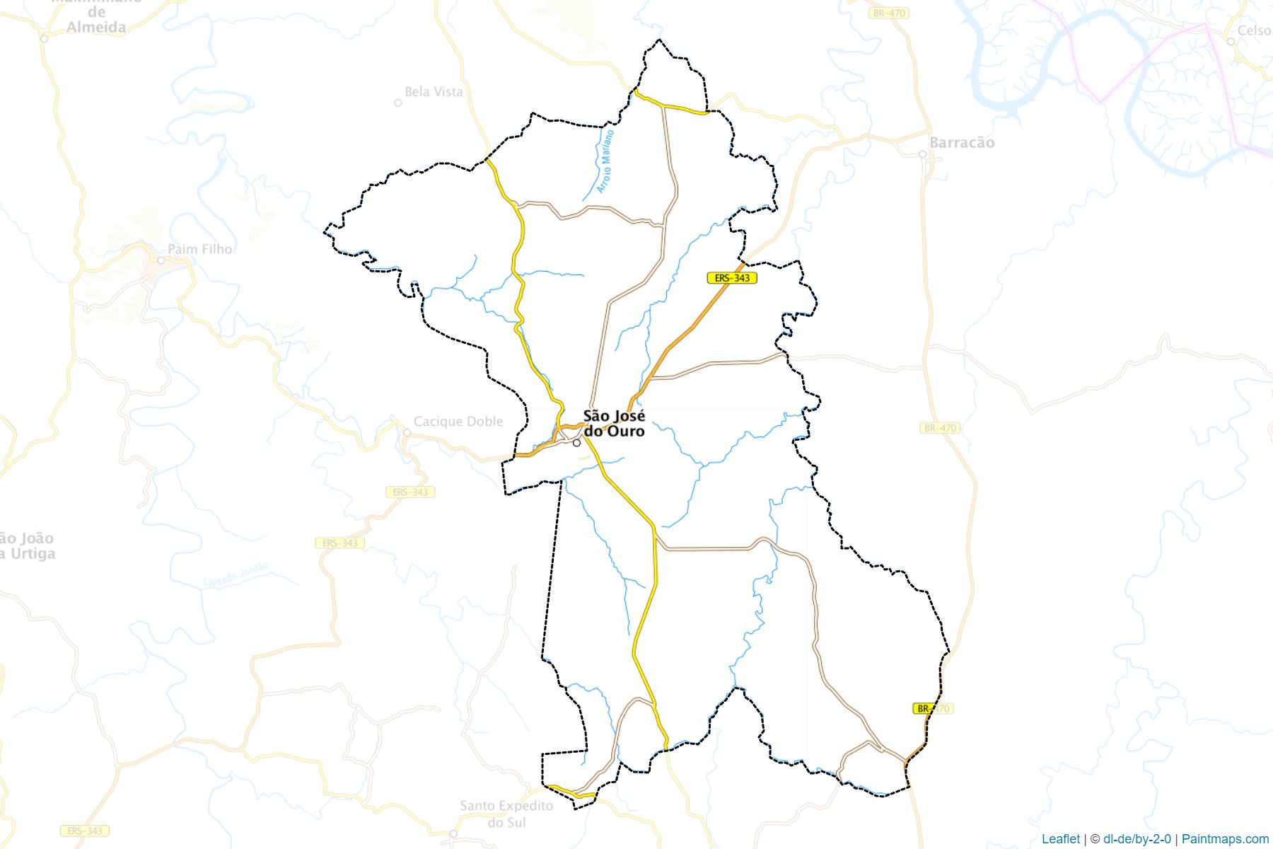 Sao Jose do Ouro (Rio Grande Do Sul) Map Cropping Samples-1