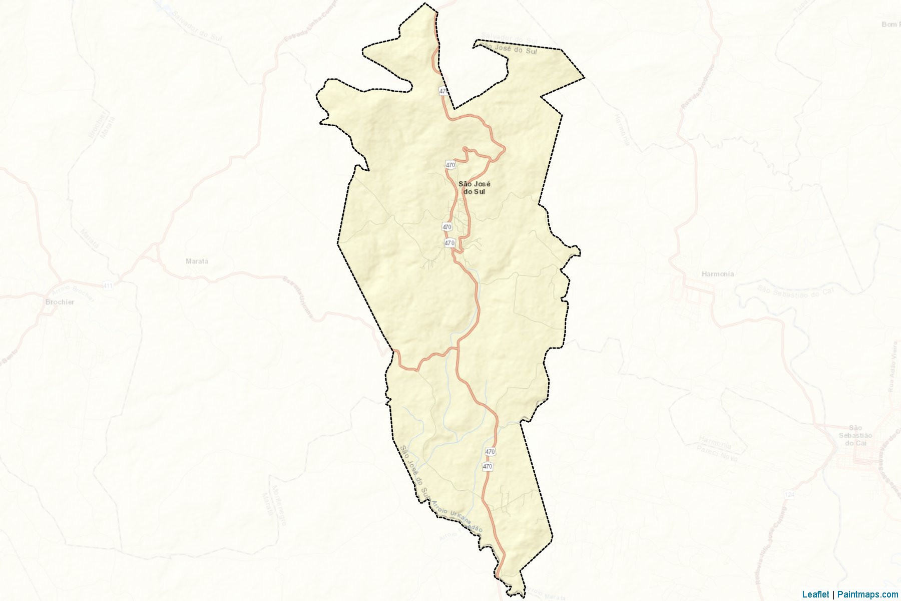 Sao Jose do Sul (Rio Grande Do Sul) Map Cropping Samples-2