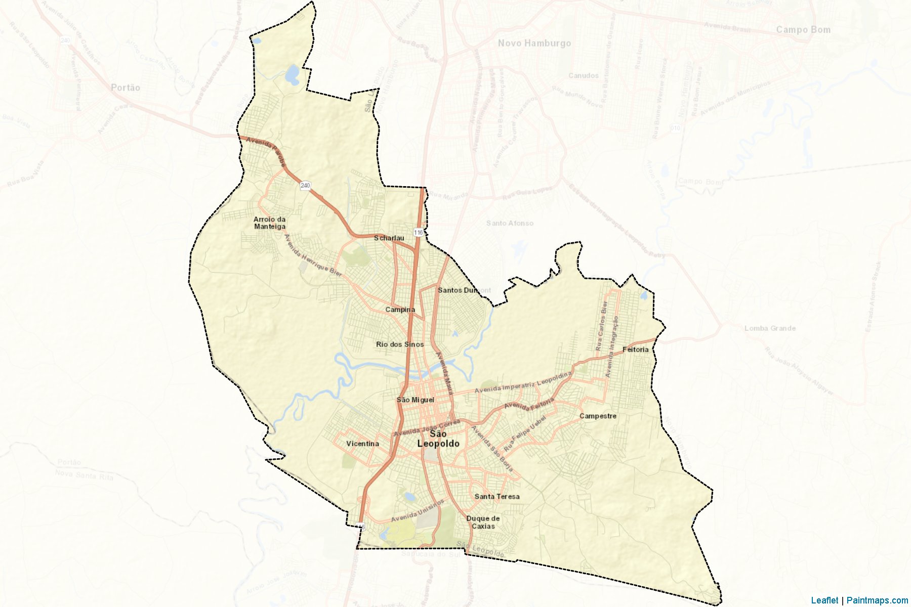 Sao Leopoldo (Rio Grande Do Sul) Map Cropping Samples-2