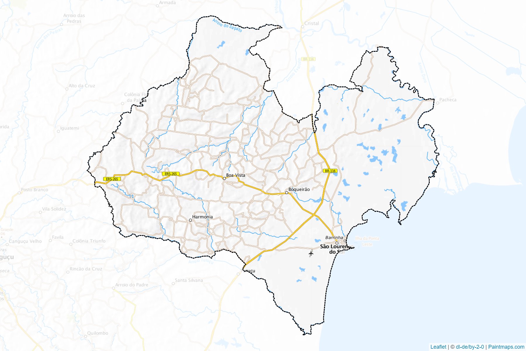 Muestras de recorte de mapas Sao Lourenco do Sul (Rio Grande Do Sul)-1