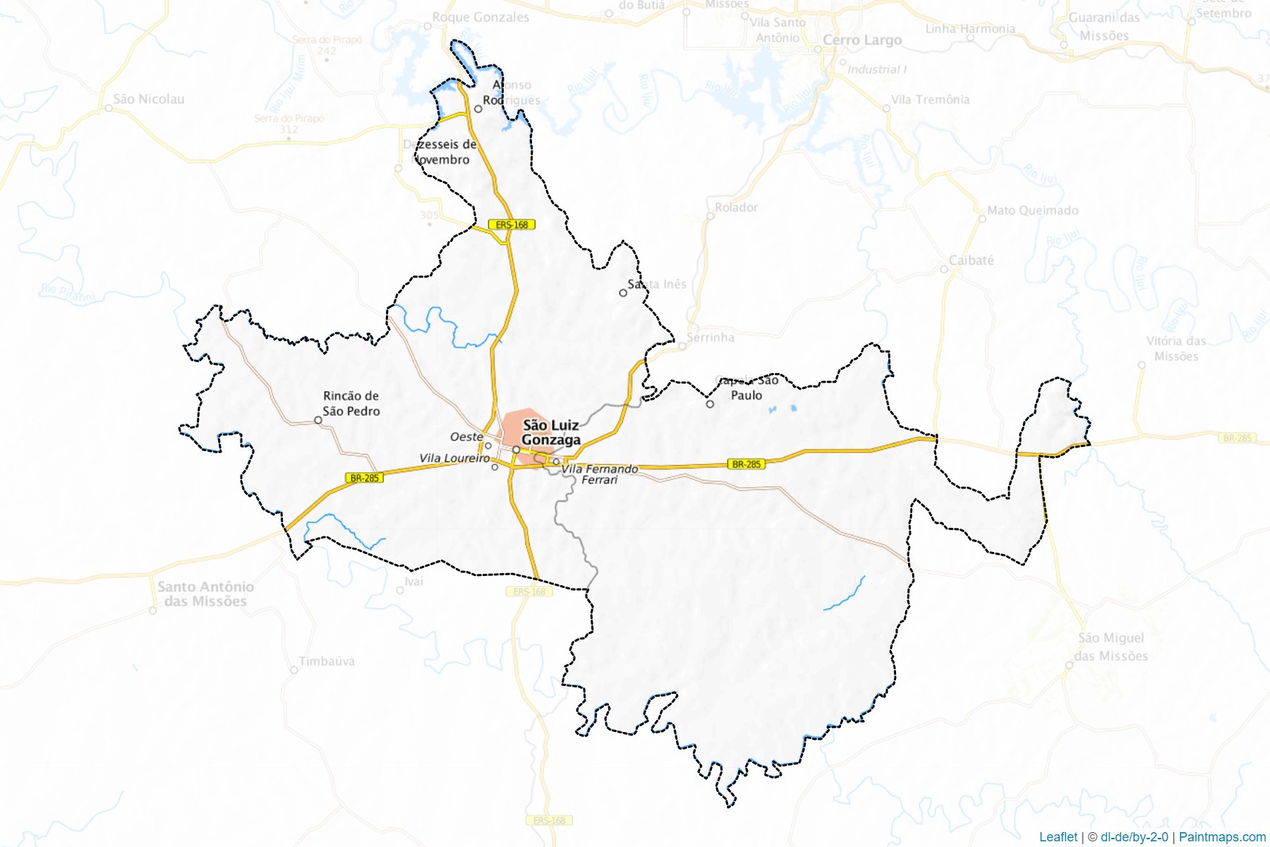 Sao Luiz Gonzaga (Rio Grande Do Sul) Map Cropping Samples-1