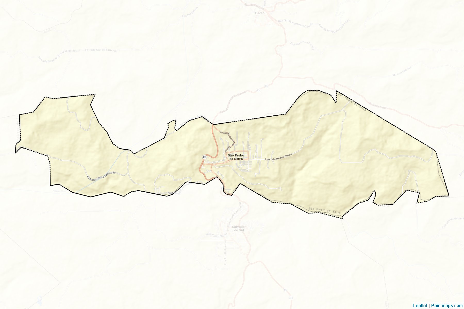 Muestras de recorte de mapas Sao Pedro da Serra (Rio Grande Do Sul)-2