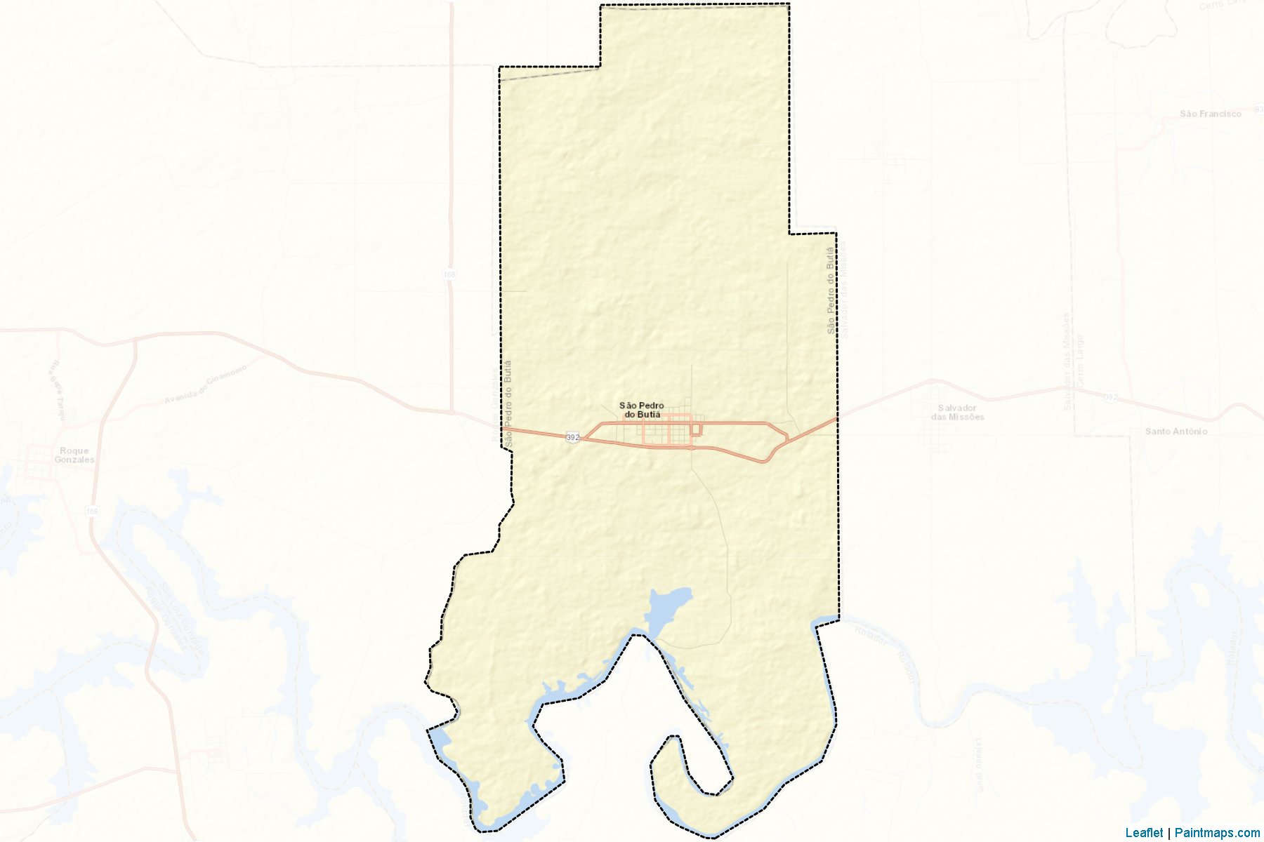 Muestras de recorte de mapas Sao Pedro do Butia (Rio Grande Do Sul)-2