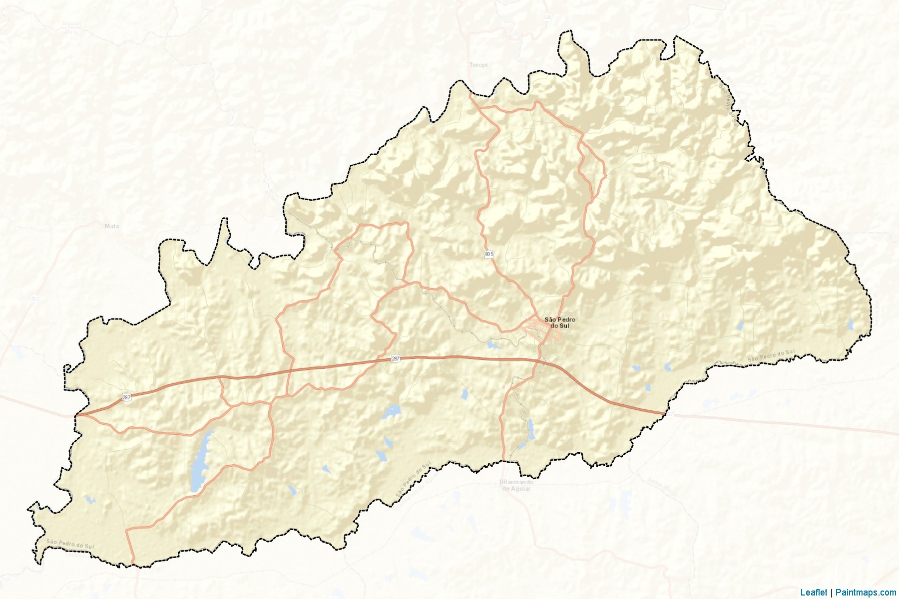 Muestras de recorte de mapas Sao Pedro do Sul (Rio Grande Do Sul)-2