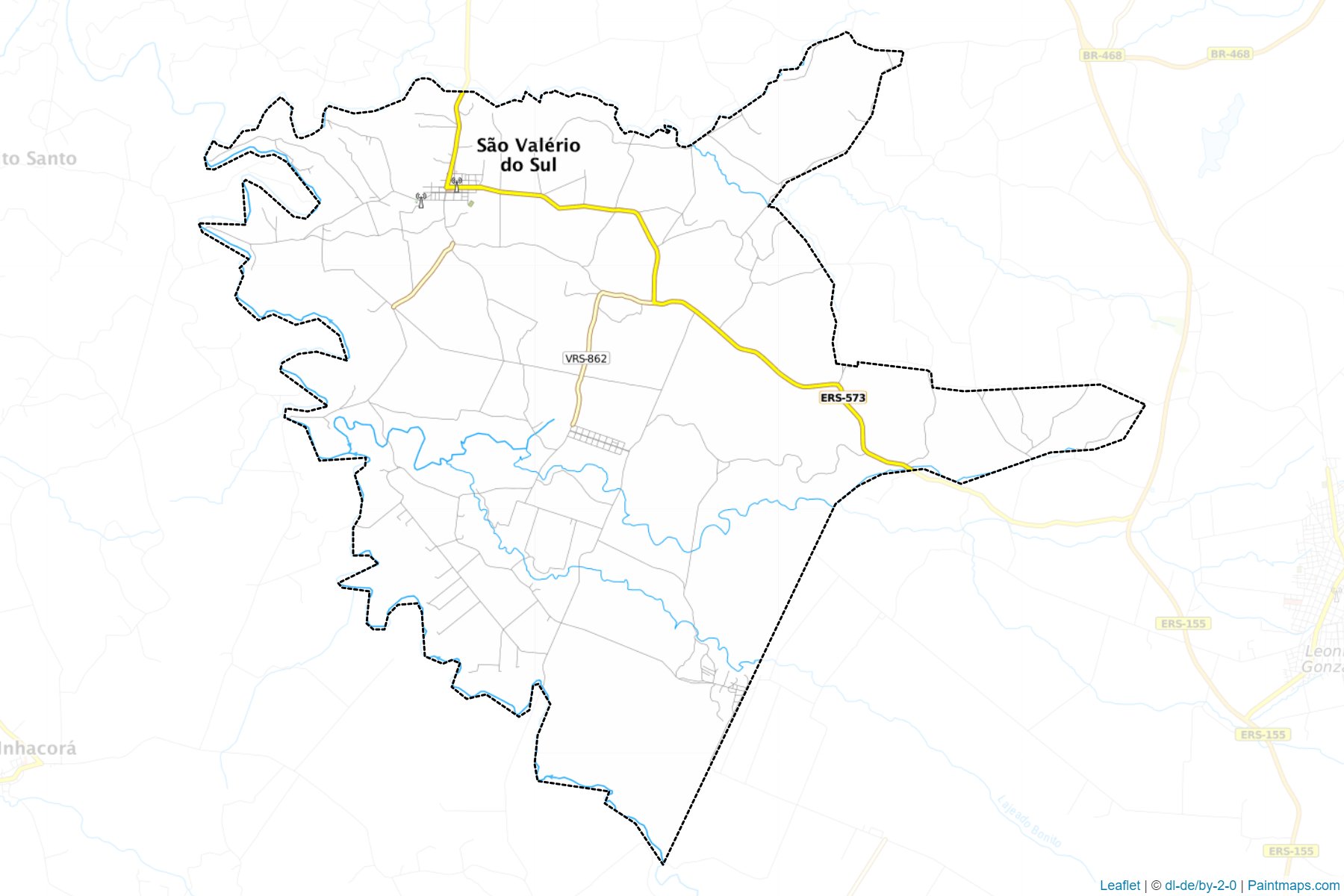 Muestras de recorte de mapas Sao Valerio do Sul (Rio Grande Do Sul)-1