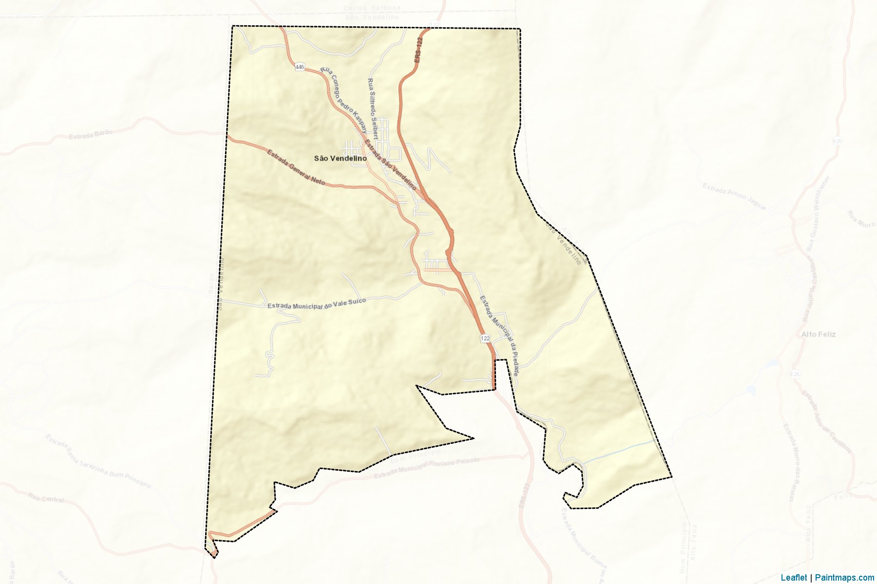 Muestras de recorte de mapas Sao Vendelino (Rio Grande Do Sul)-2