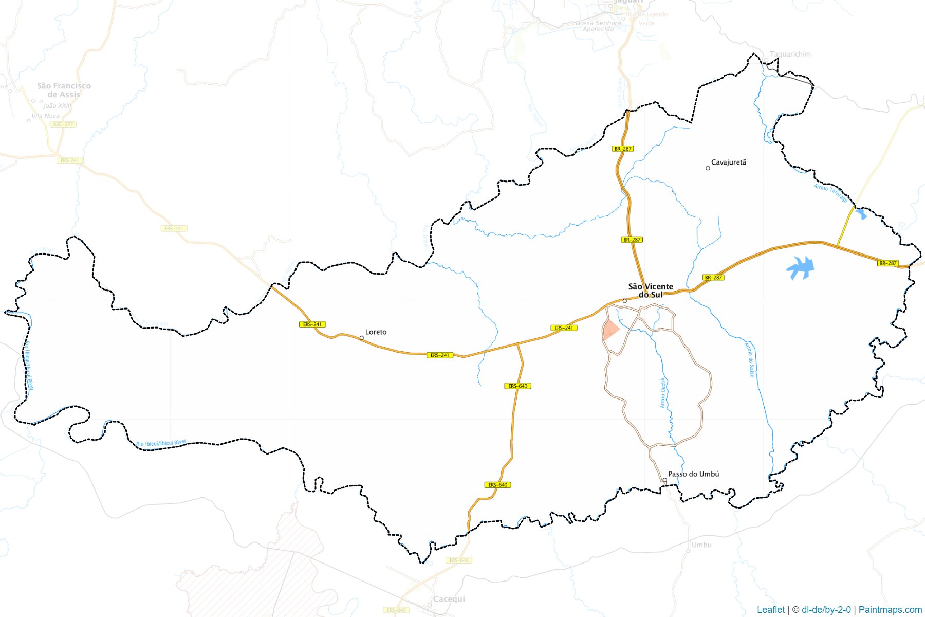 Sao Vicente do Sul (Rio Grande Do Sul) Map Cropping Samples-1