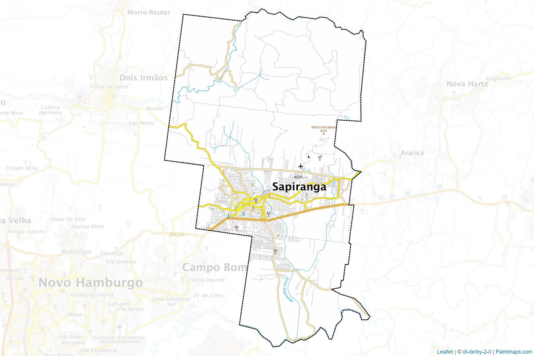 Muestras de recorte de mapas Sapiranga (Rio Grande Do Sul)-1