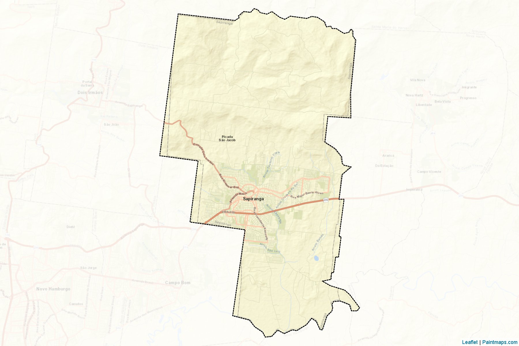 Muestras de recorte de mapas Sapiranga (Rio Grande Do Sul)-2