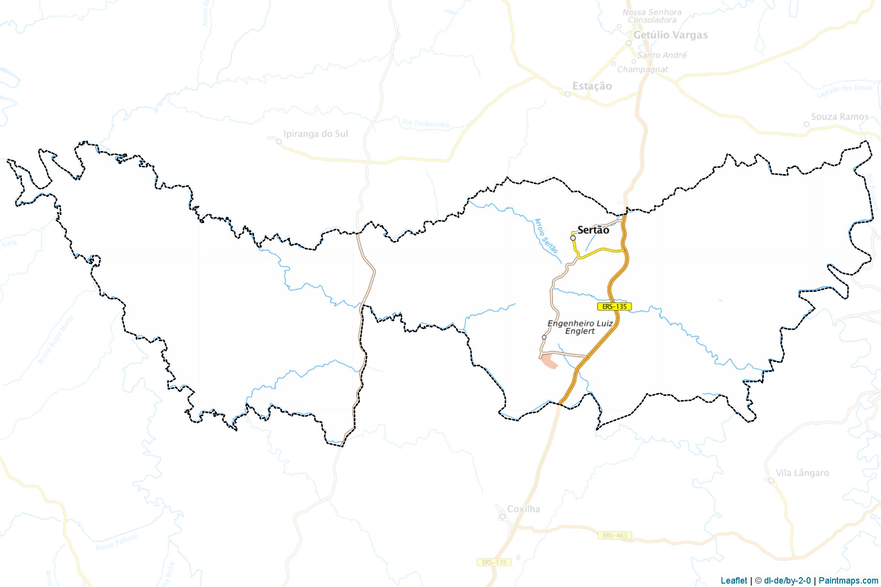 Muestras de recorte de mapas Sertao (Rio Grande Do Sul)-1