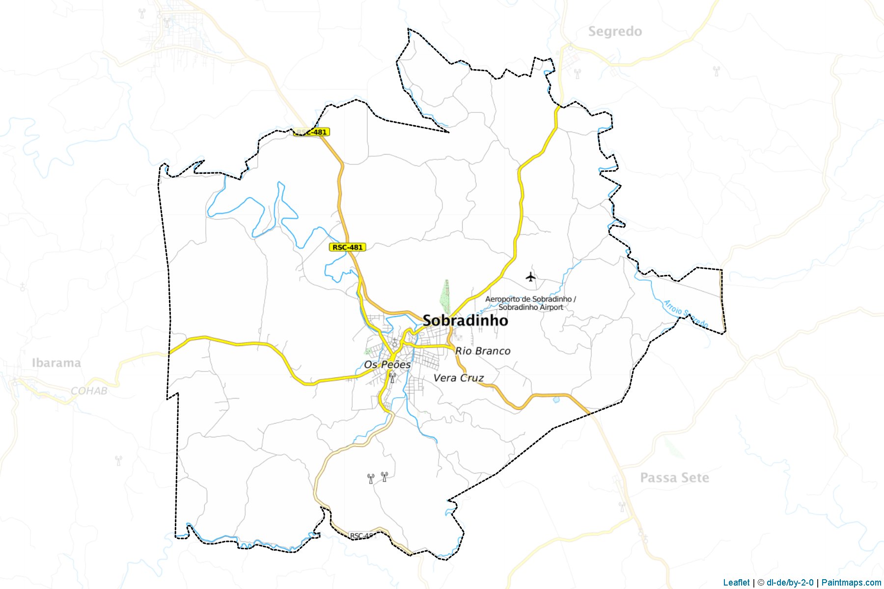 Muestras de recorte de mapas Sobradinho (Rio Grande Do Sul)-1