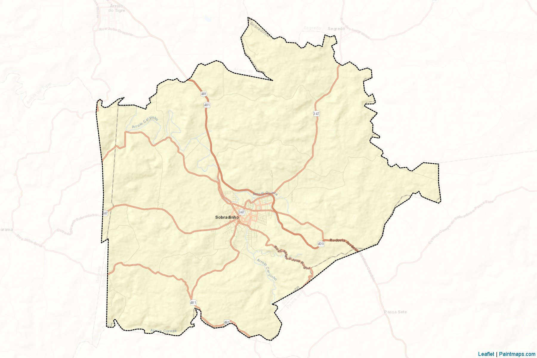 Muestras de recorte de mapas Sobradinho (Rio Grande Do Sul)-2