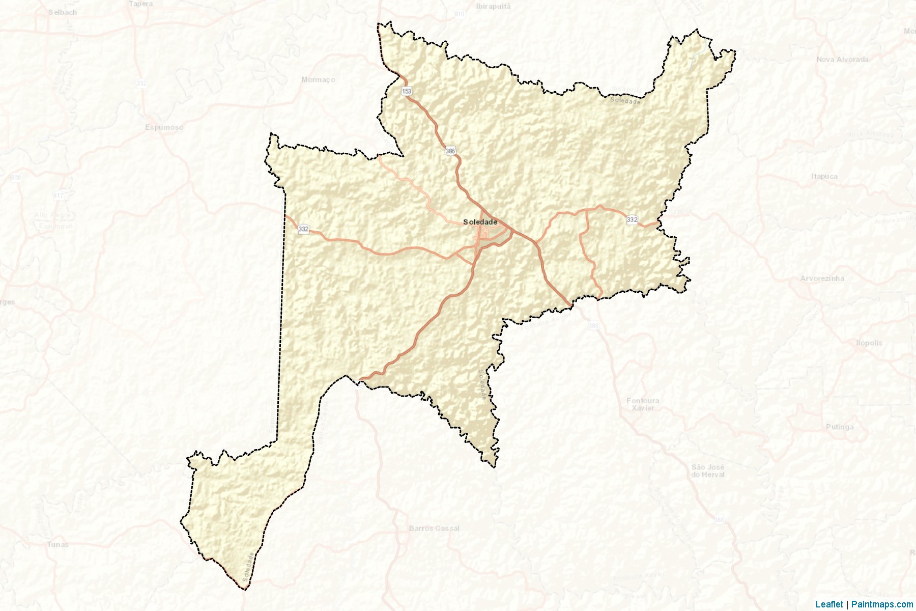 Muestras de recorte de mapas Soledade (Rio Grande Do Sul)-2