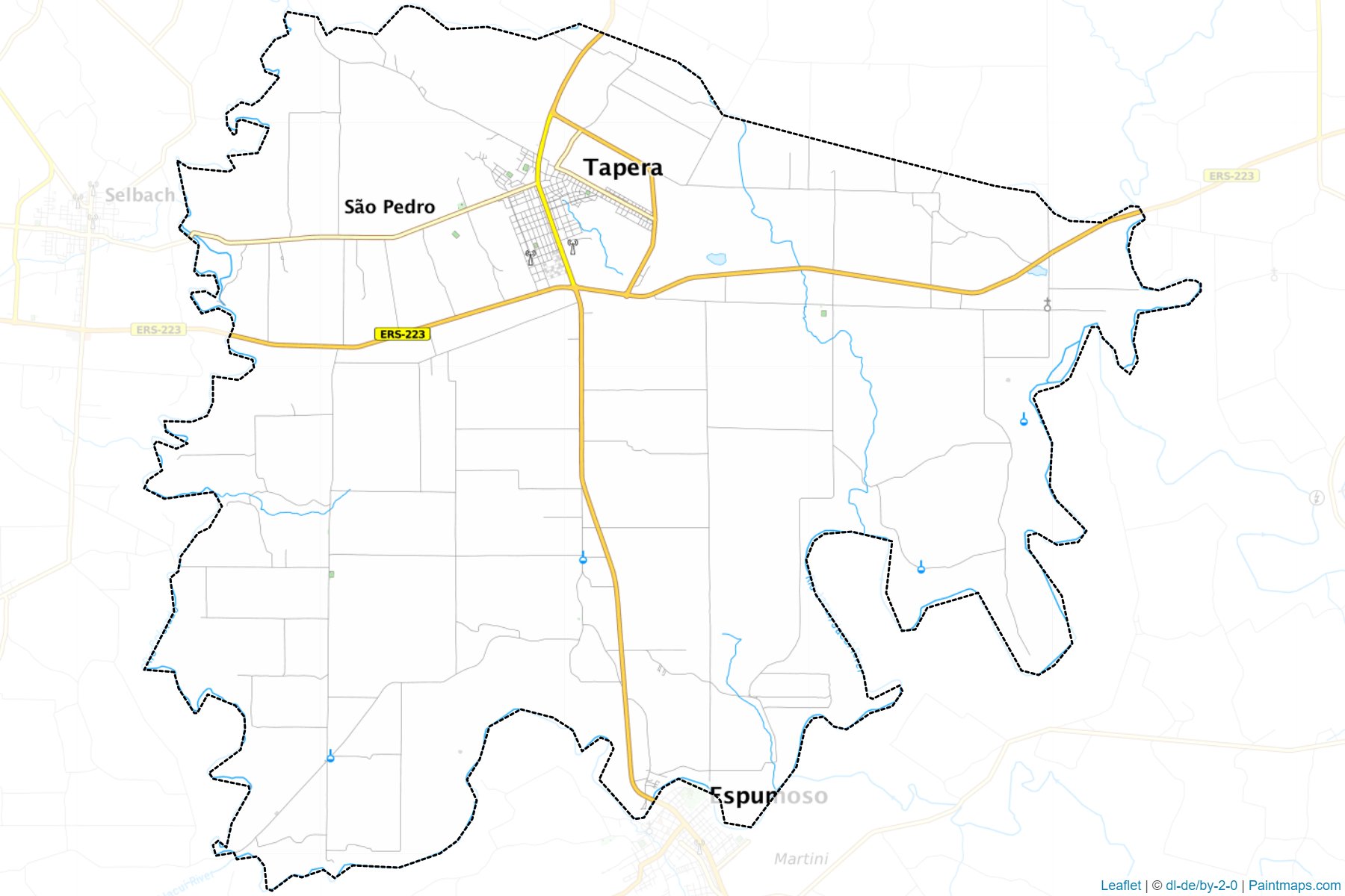 Muestras de recorte de mapas Tapera (Rio Grande Do Sul)-1