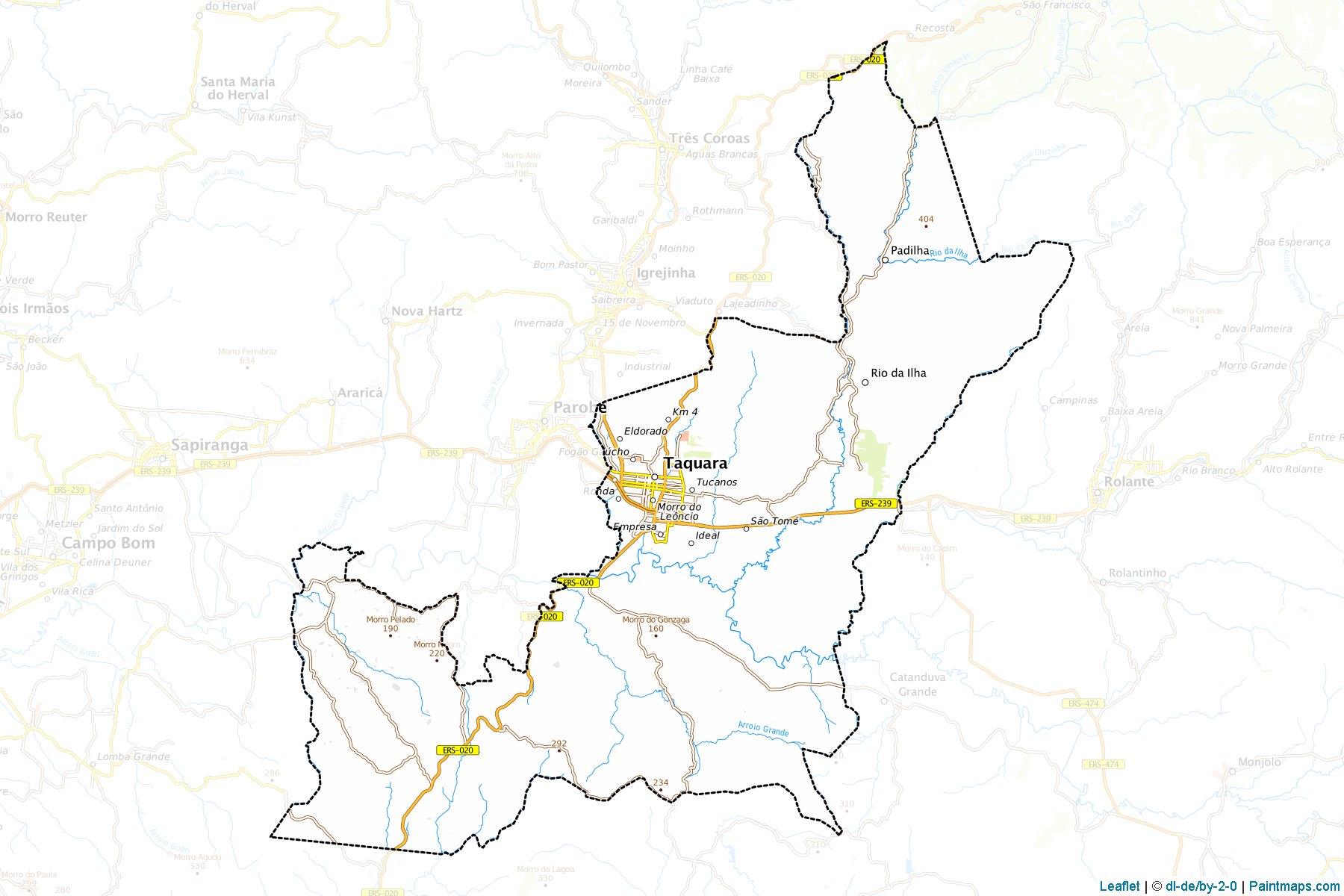 Taquara (Rio Grande Do Sul) Map Cropping Samples-1