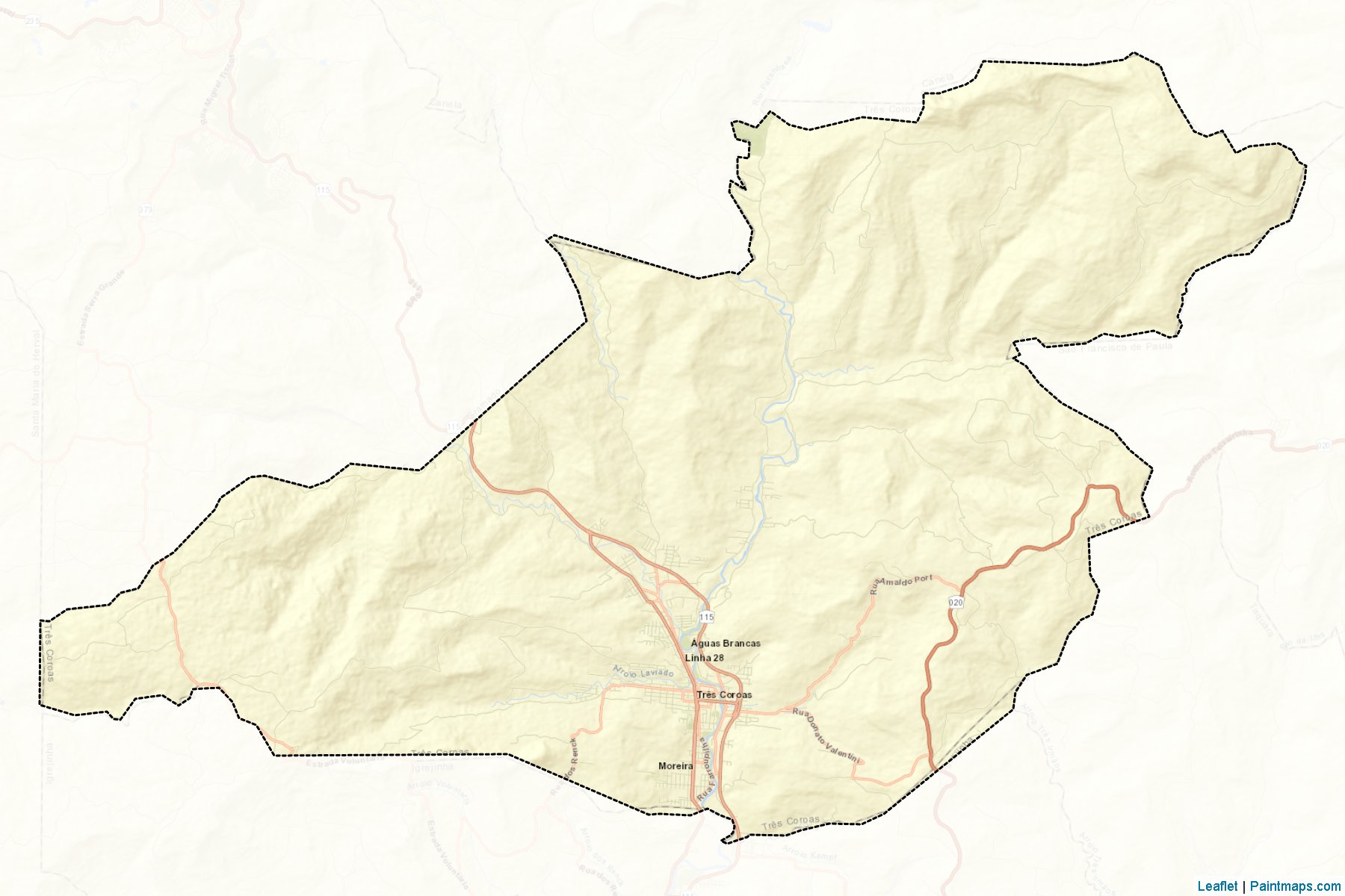 Muestras de recorte de mapas Tres Coroas (Rio Grande Do Sul)-2