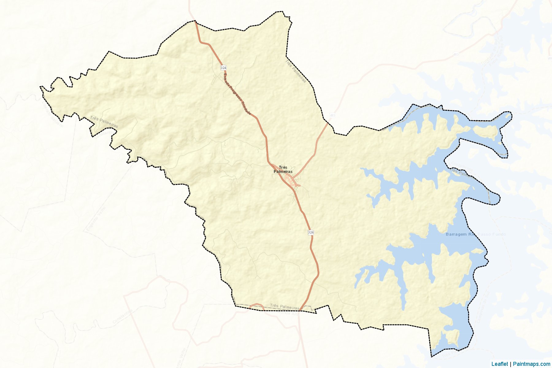 Muestras de recorte de mapas Tres Palmeiras (Rio Grande Do Sul)-2