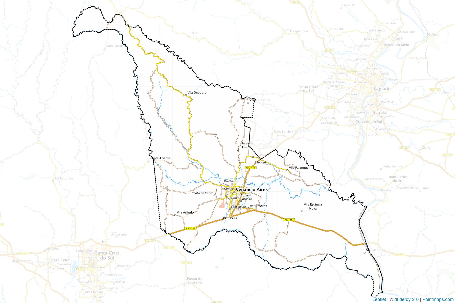 Muestras de recorte de mapas Venancio Aires (Rio Grande Do Sul)-1