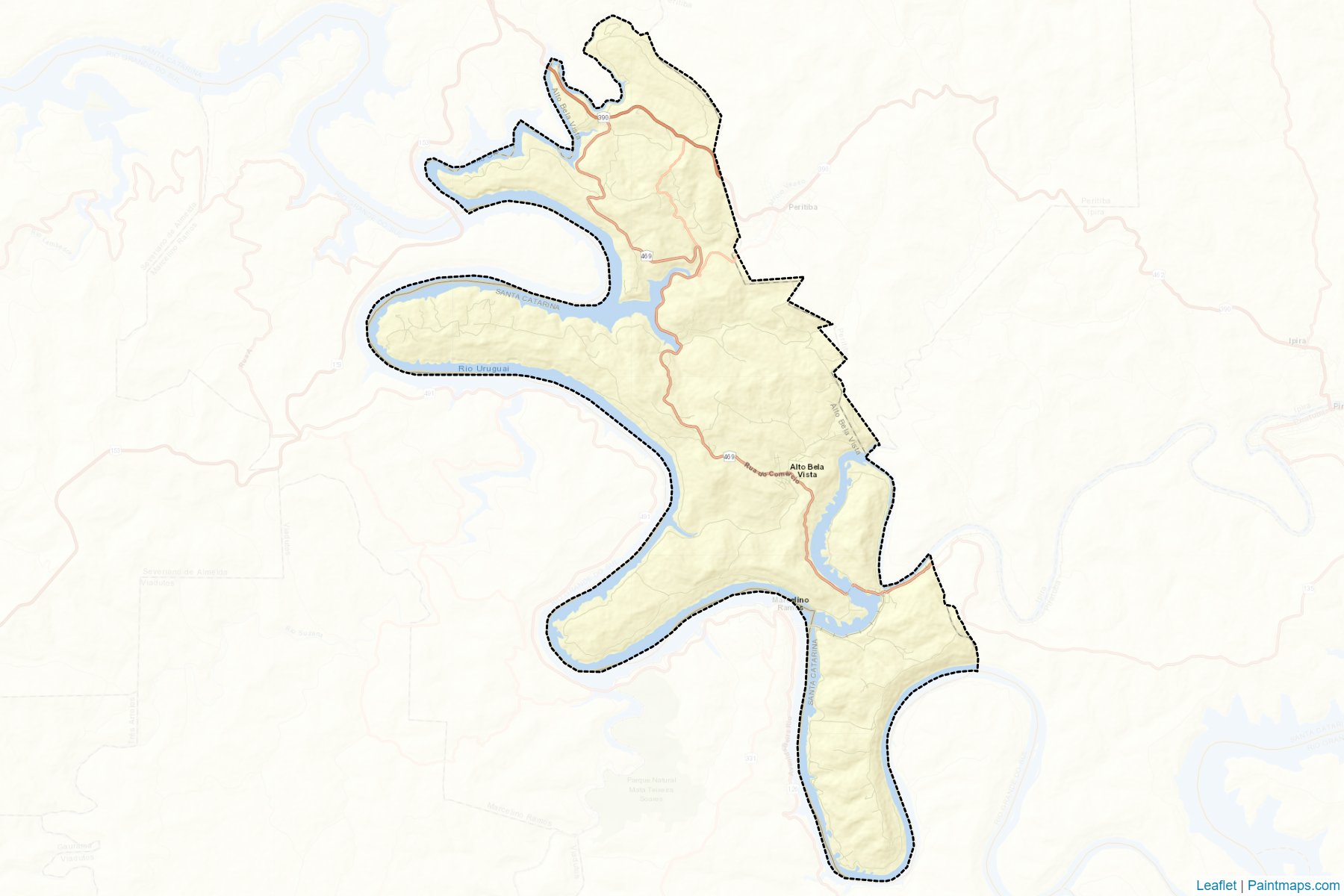 Alto Bela Vista (Santa Catarina) Map Cropping Samples-2