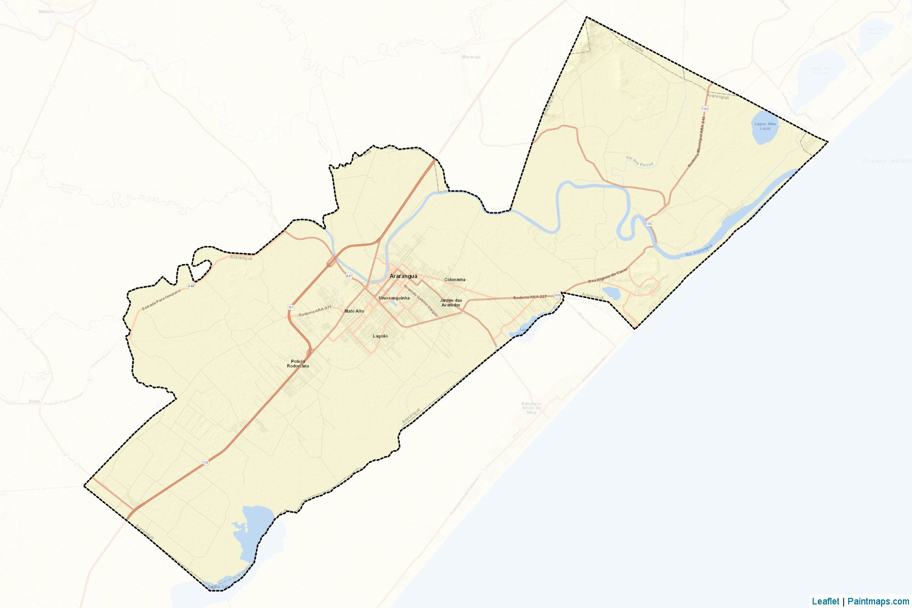 Muestras de recorte de mapas Ararangua (Santa Catarina)-2