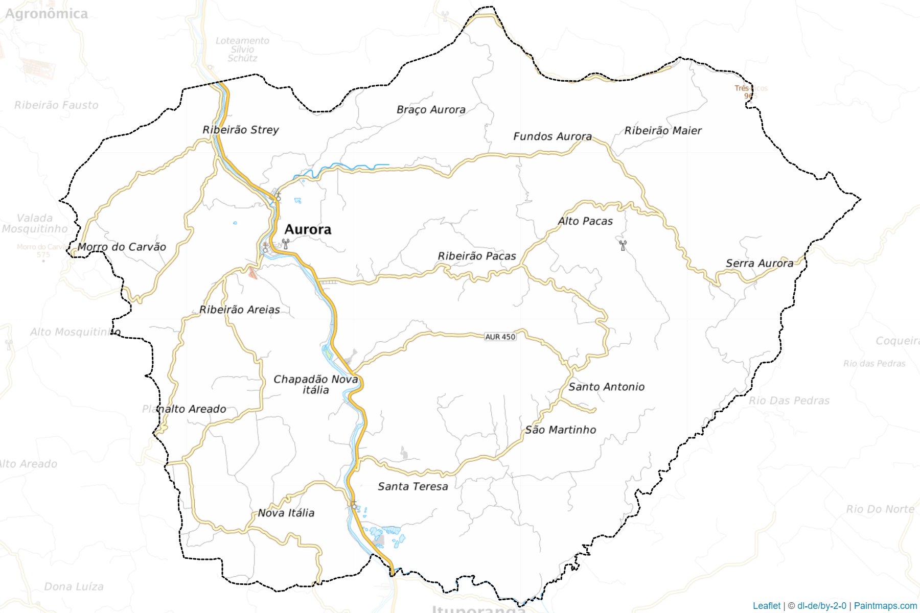 Muestras de recorte de mapas Aurora (Santa Catarina)-1