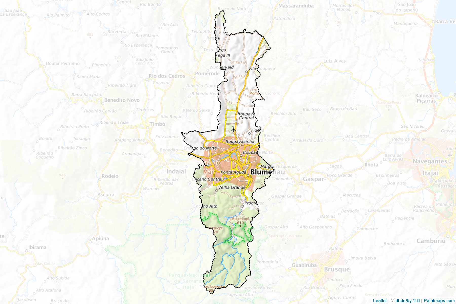 Muestras de recorte de mapas Blumenau (Santa Catarina)-1