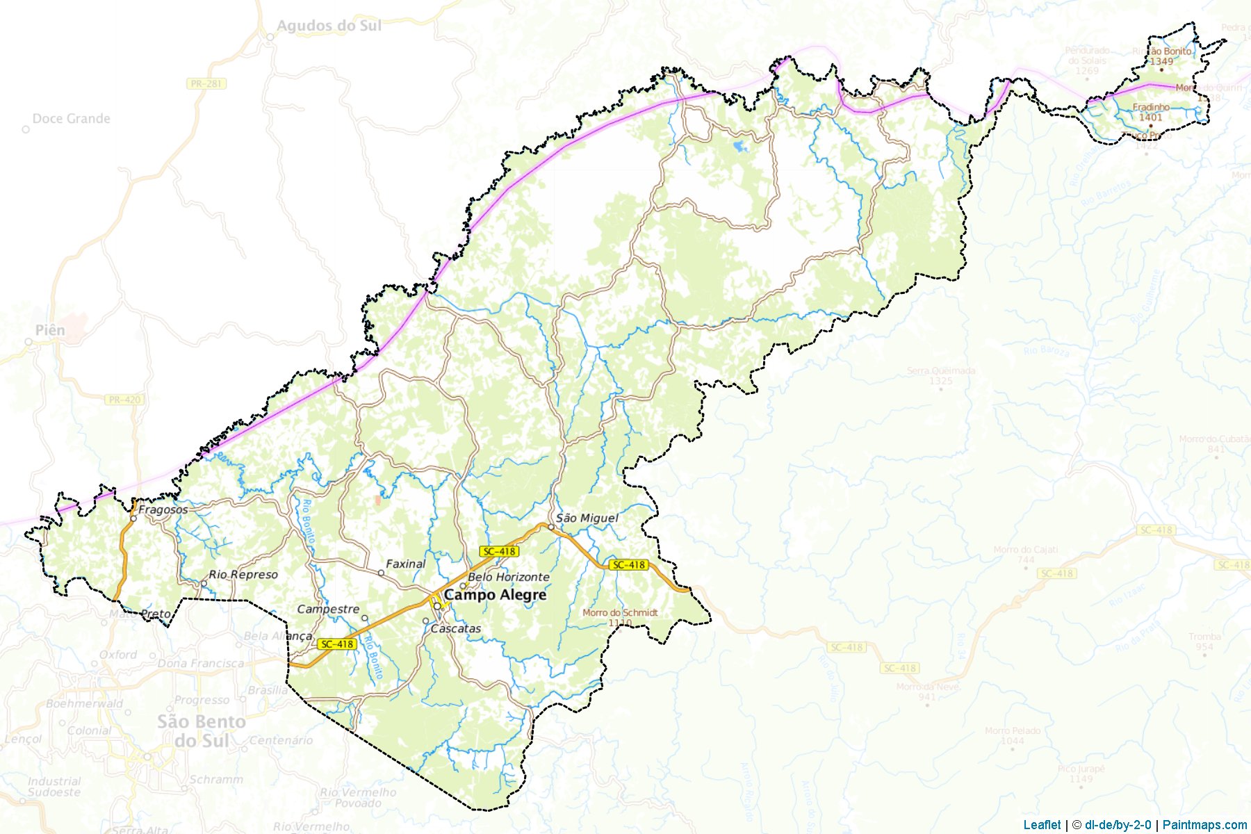 Campo Alegre (Santa Catarina) Map Cropping Samples-1