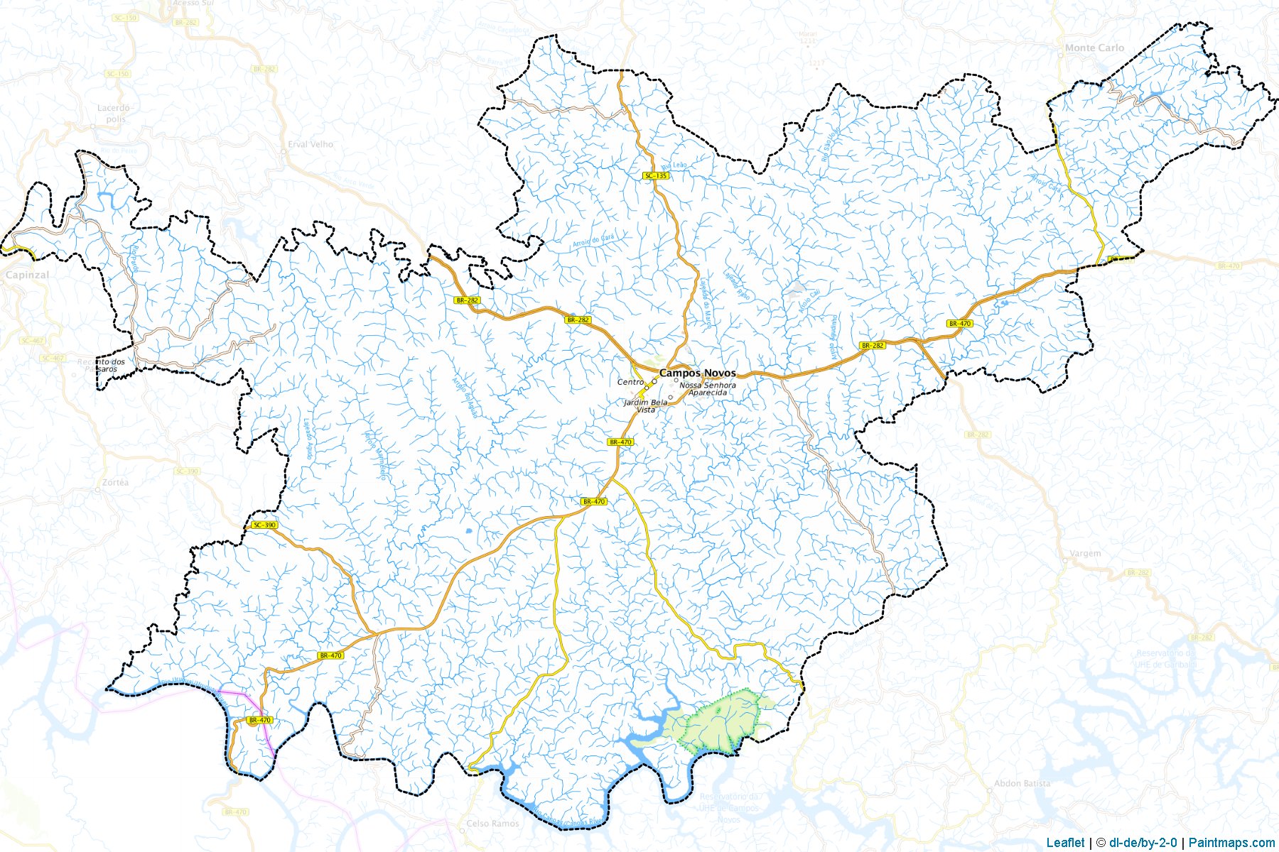 Muestras de recorte de mapas Campos Novos (Santa Catarina)-1