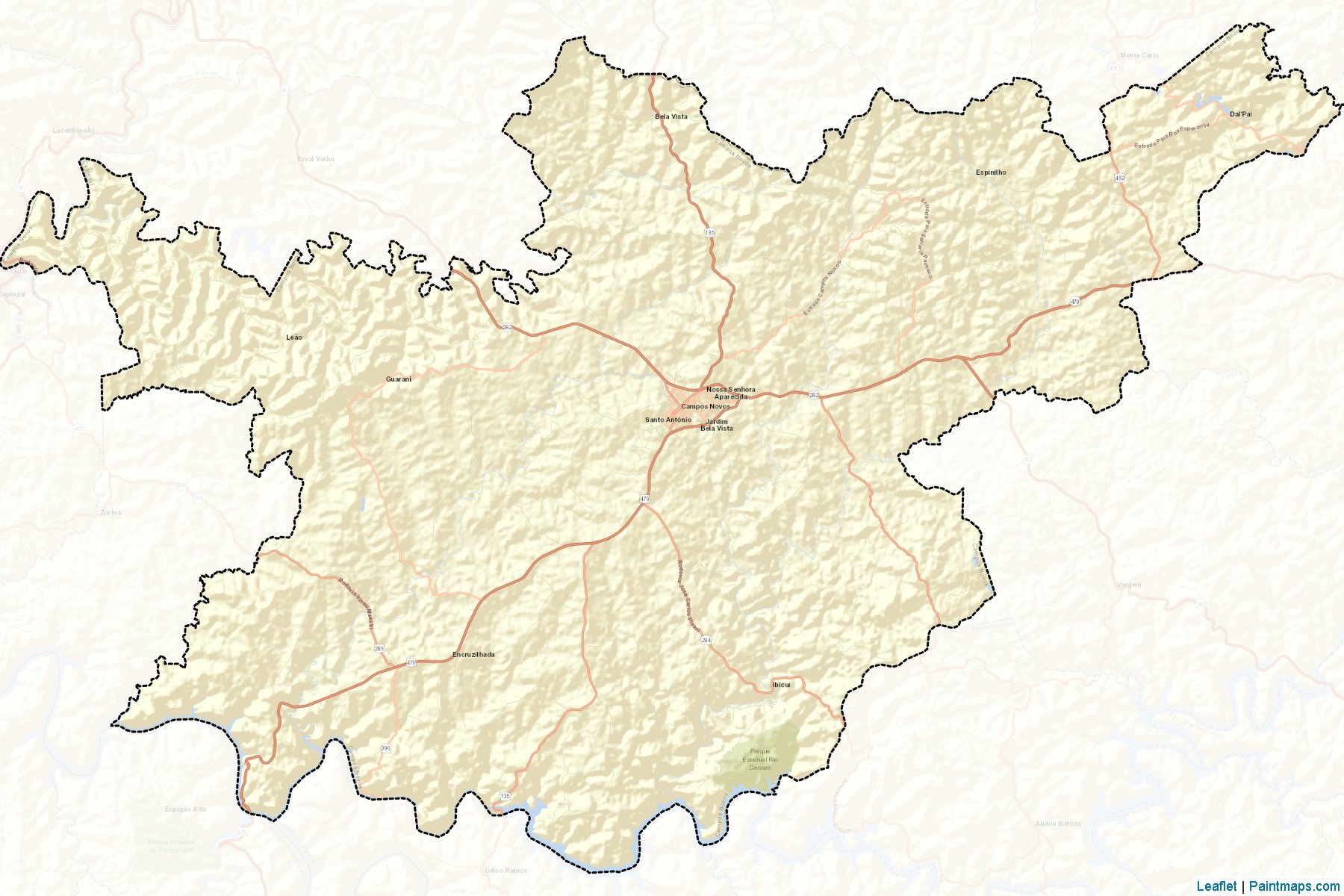 Muestras de recorte de mapas Campos Novos (Santa Catarina)-2