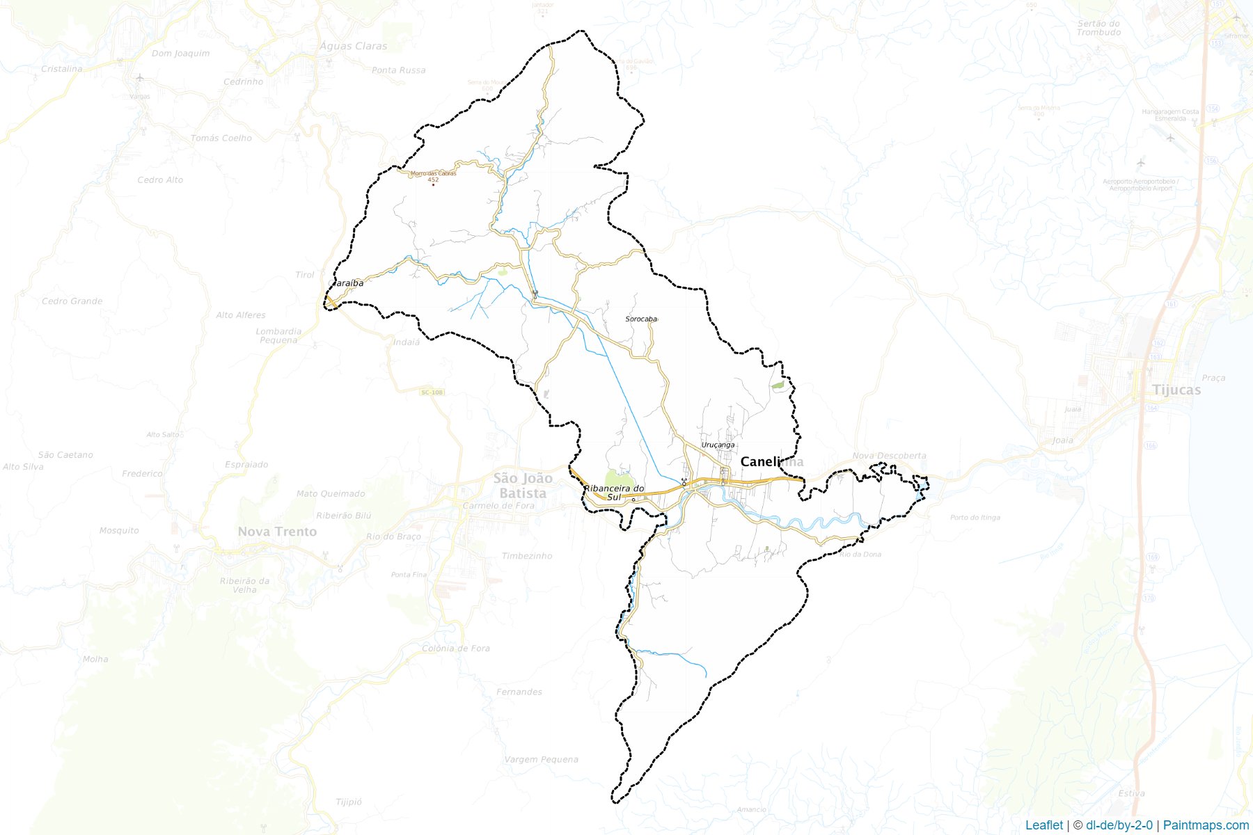 Muestras de recorte de mapas Canelinha (Santa Catarina)-1