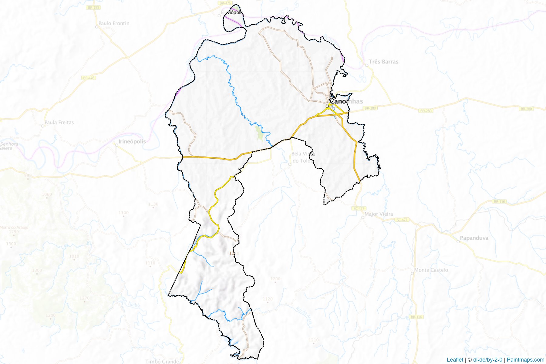 Muestras de recorte de mapas Canoinhas (Santa Catarina)-1