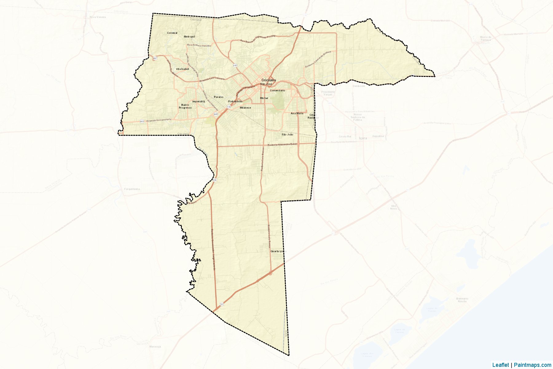 Muestras de recorte de mapas Criciuma (Santa Catarina)-2