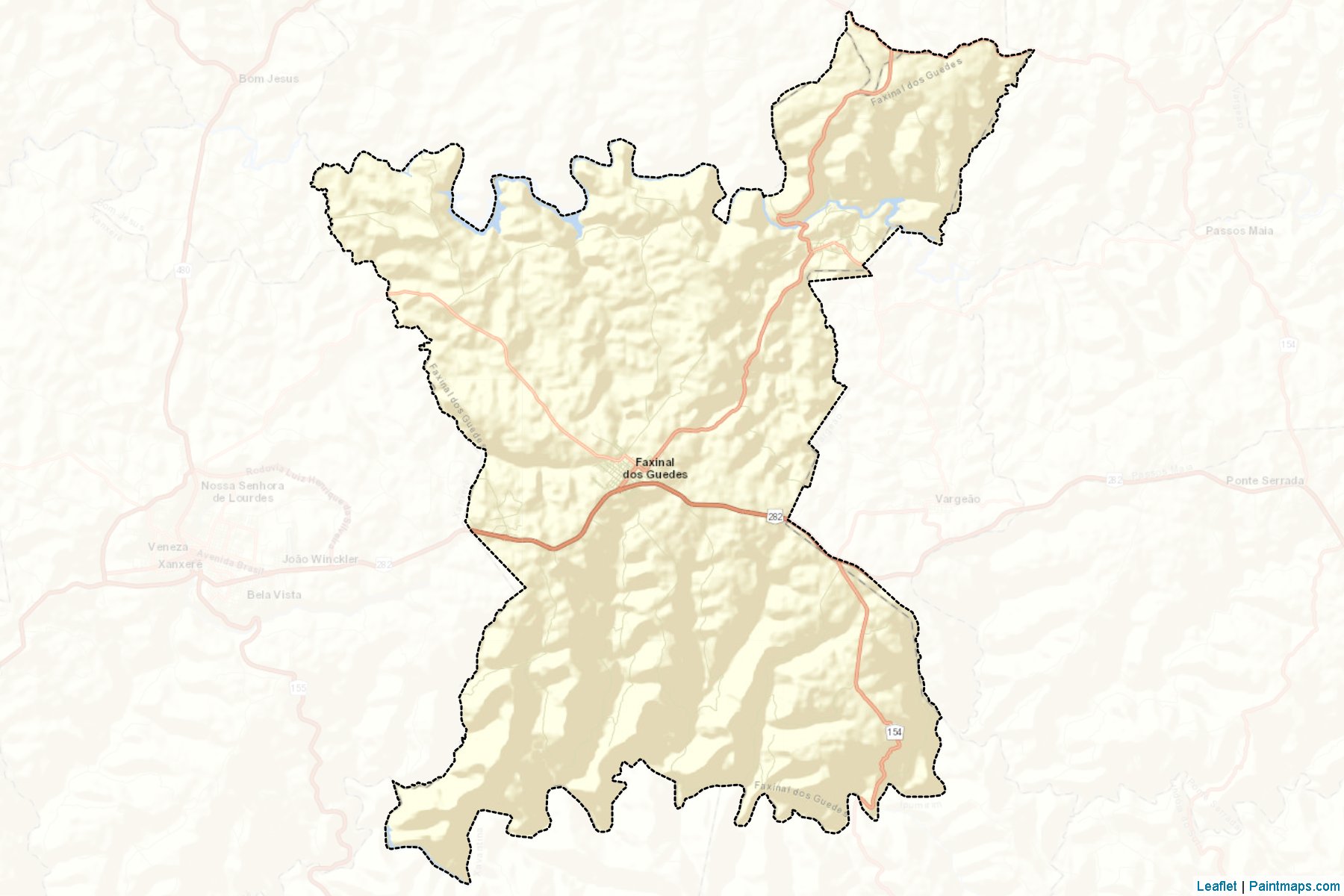 Muestras de recorte de mapas Faxinal dos Guedes (Santa Catarina)-2