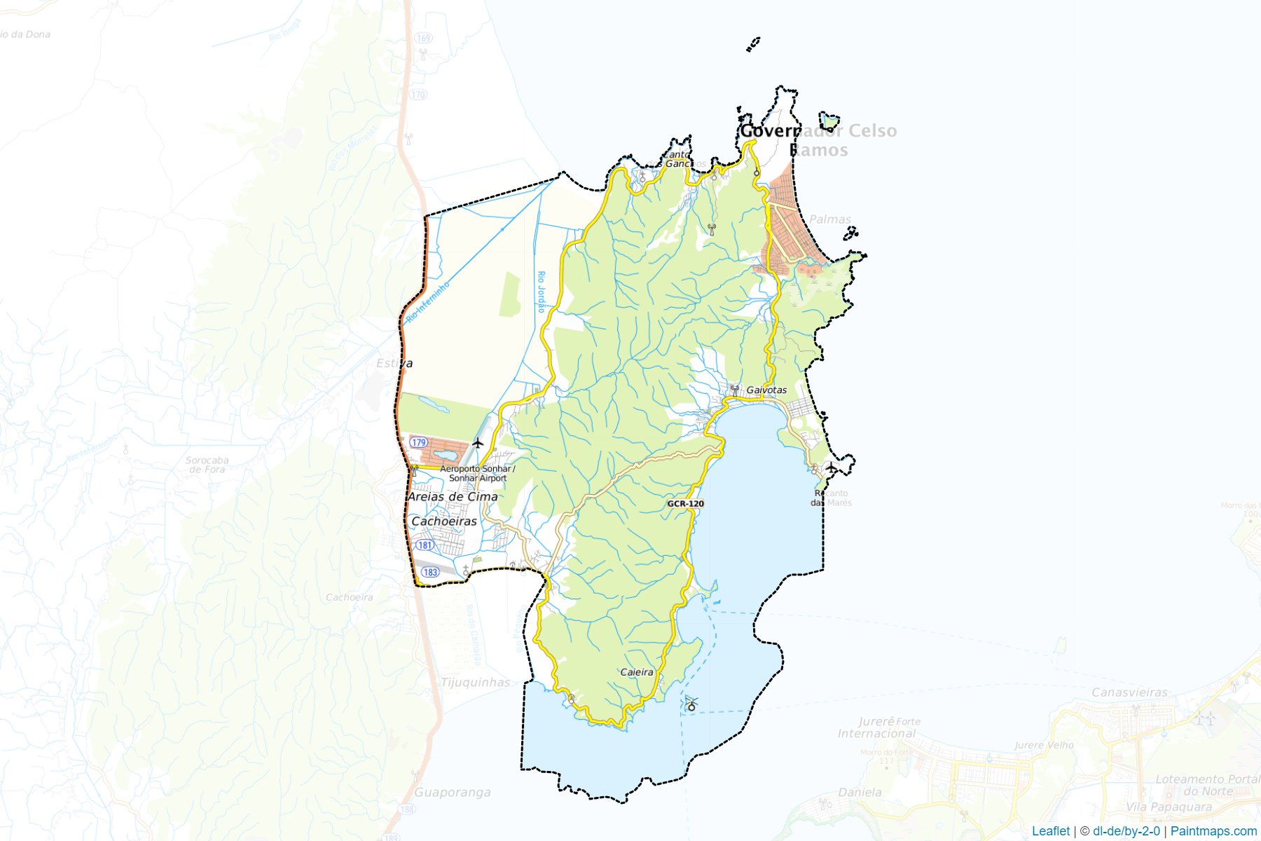 Governador Celso Ramos (Santa Catarina) Map Cropping Samples-1