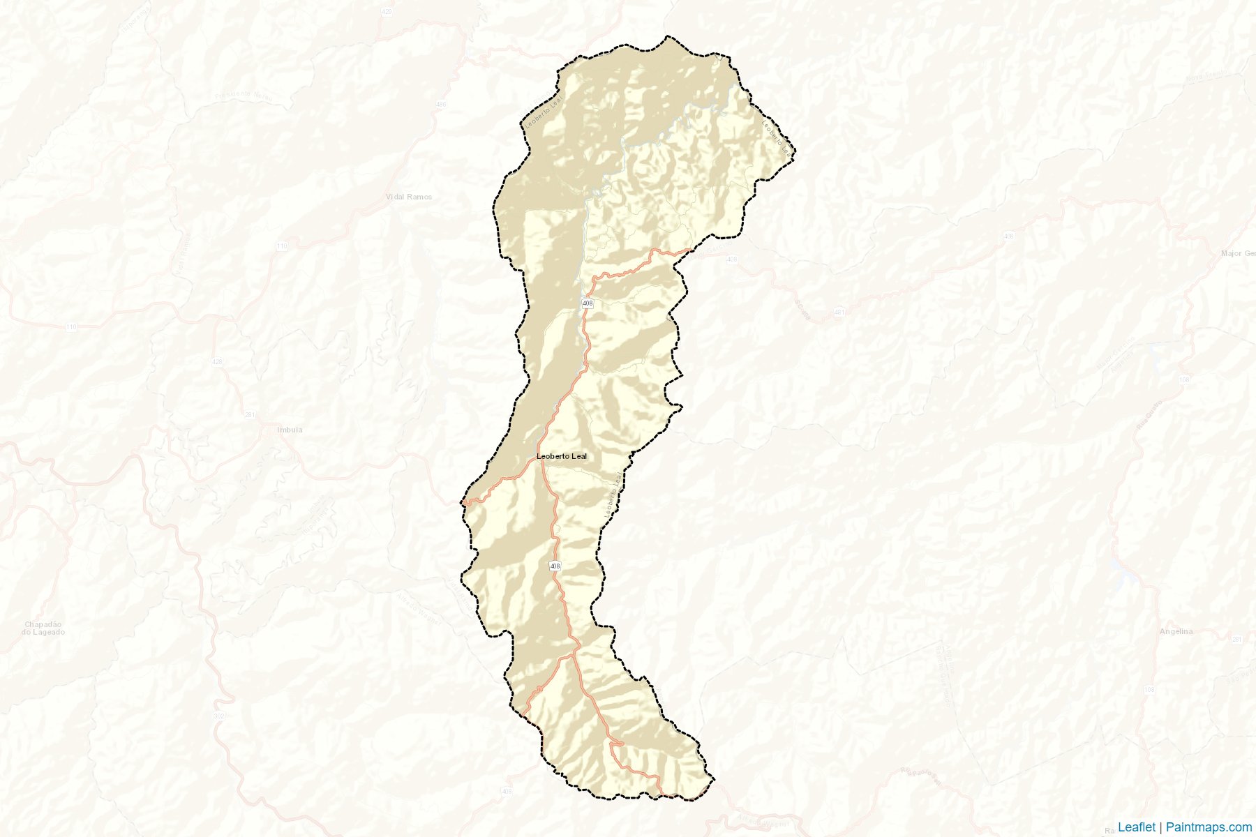 Muestras de recorte de mapas Leoberto Leal (Santa Catarina)-2