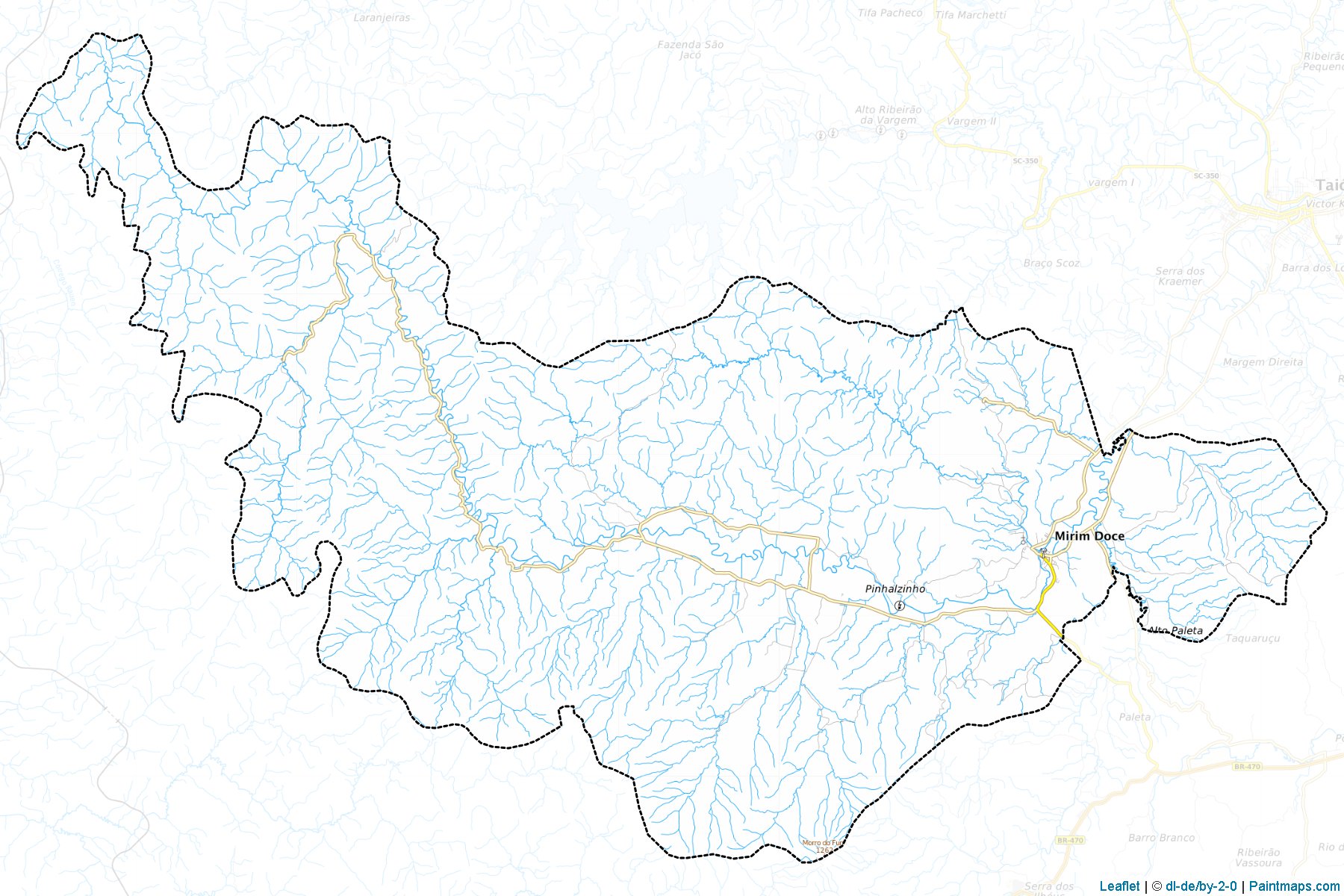 Muestras de recorte de mapas Mirim Doce (Santa Catarina)-1