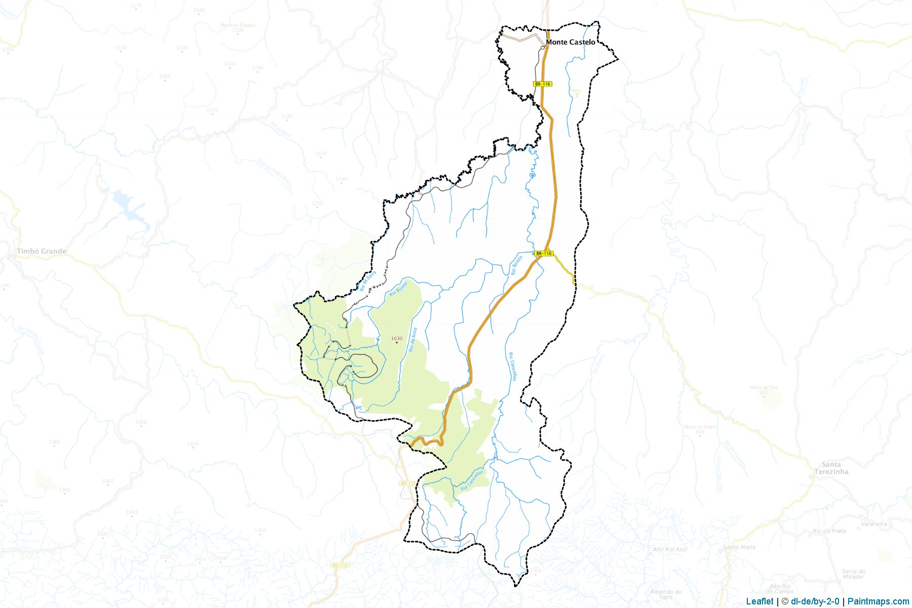 Monte Castelo (Santa Catarina) Map Cropping Samples-1