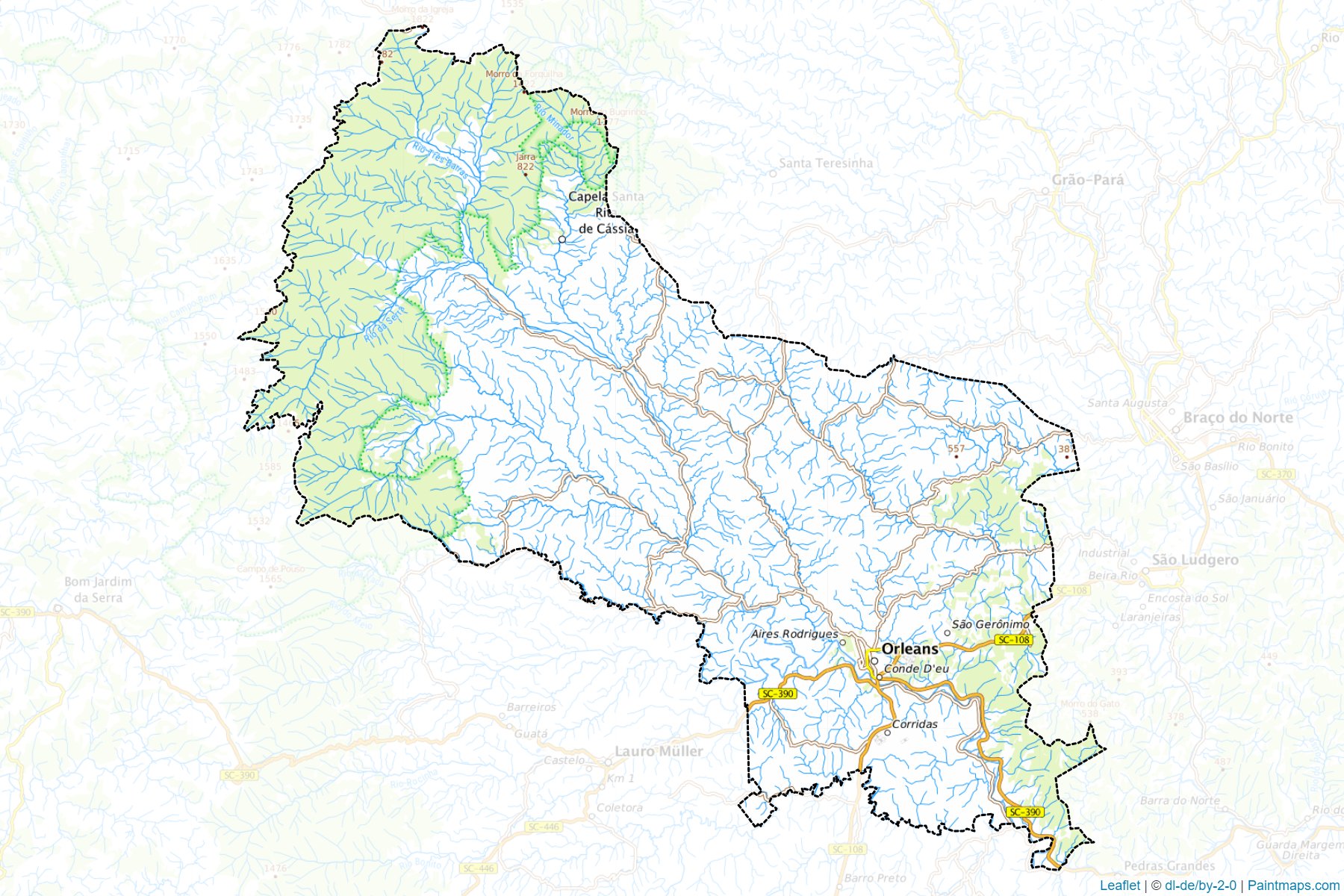 Orleans (Santa Catarina) Map Cropping Samples-1