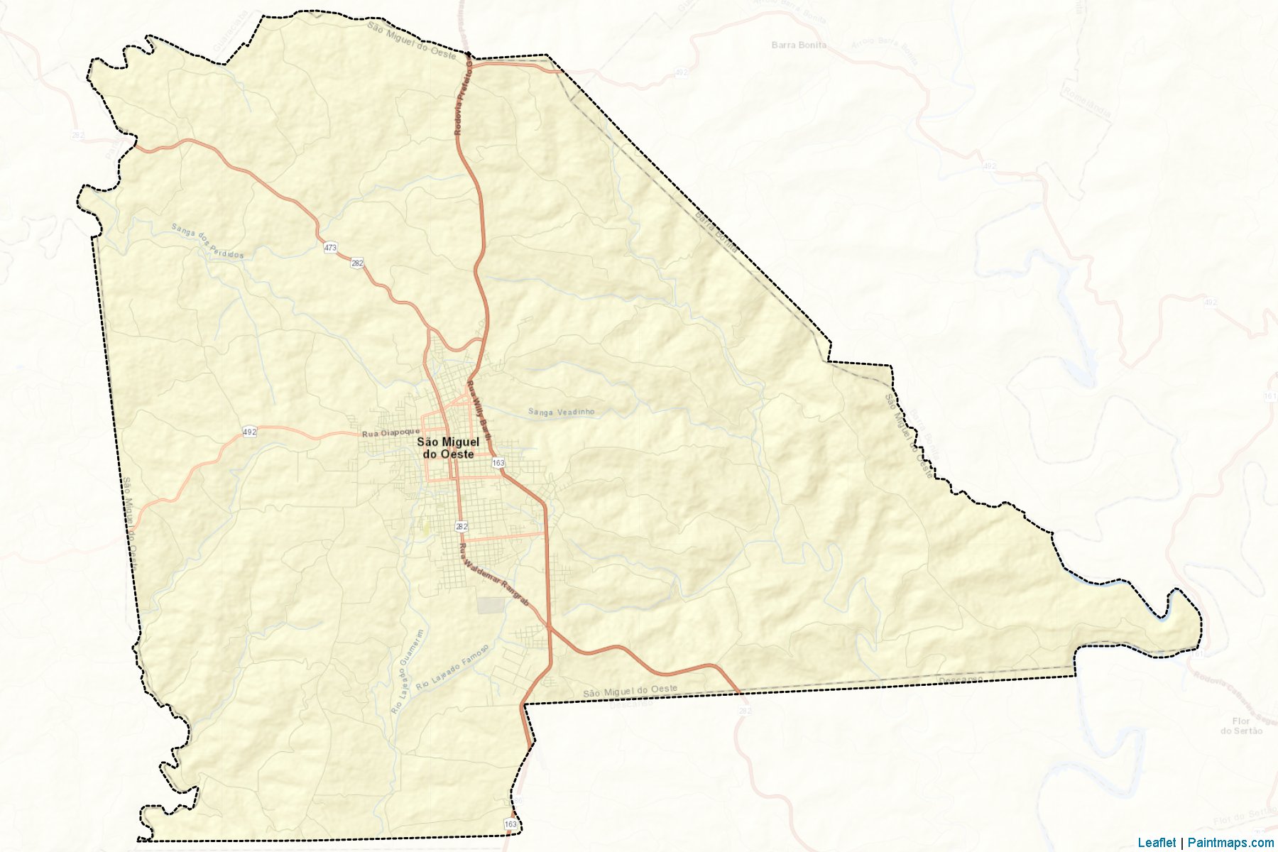 Sao Miguel do Oeste (Santa Catarina) Map Cropping Samples-2
