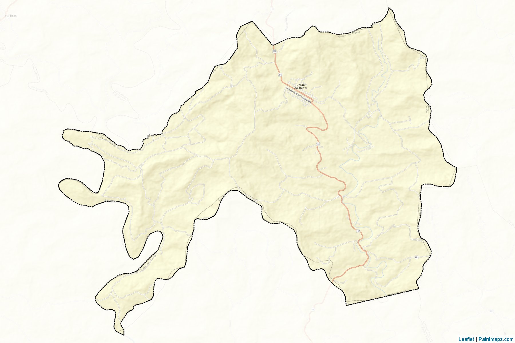 Uniao do Oeste (Santa Catarina) Map Cropping Samples-2