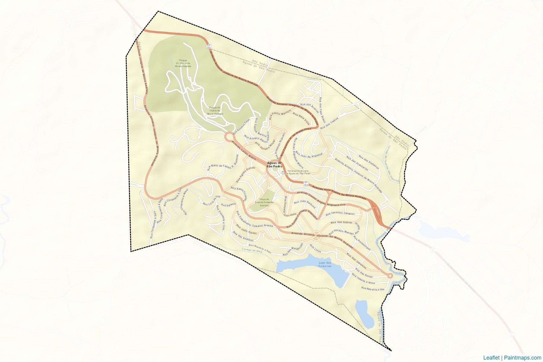 Muestras de recorte de mapas Aguas de Sao Pedro (Sao Paulo)-2