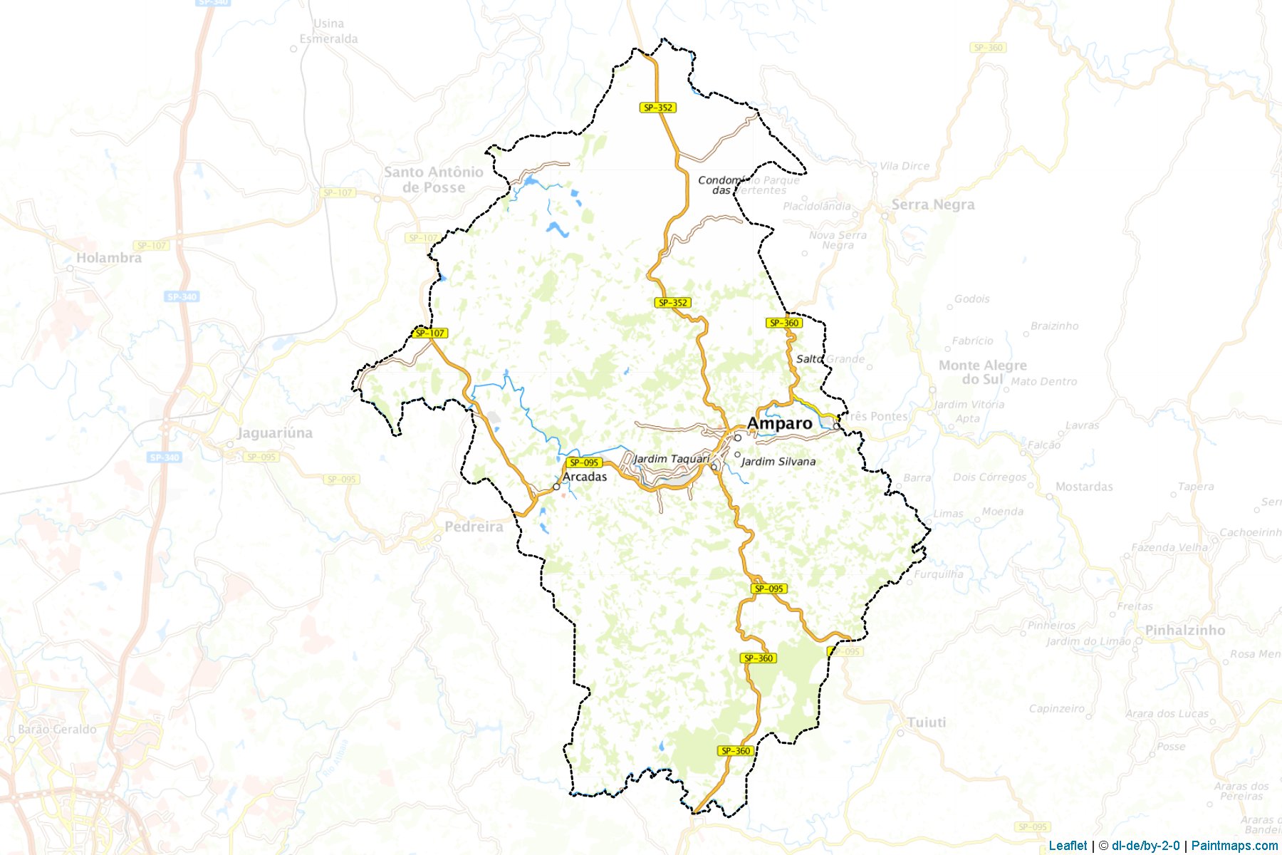 Muestras de recorte de mapas Amparo (Sao Paulo)-1