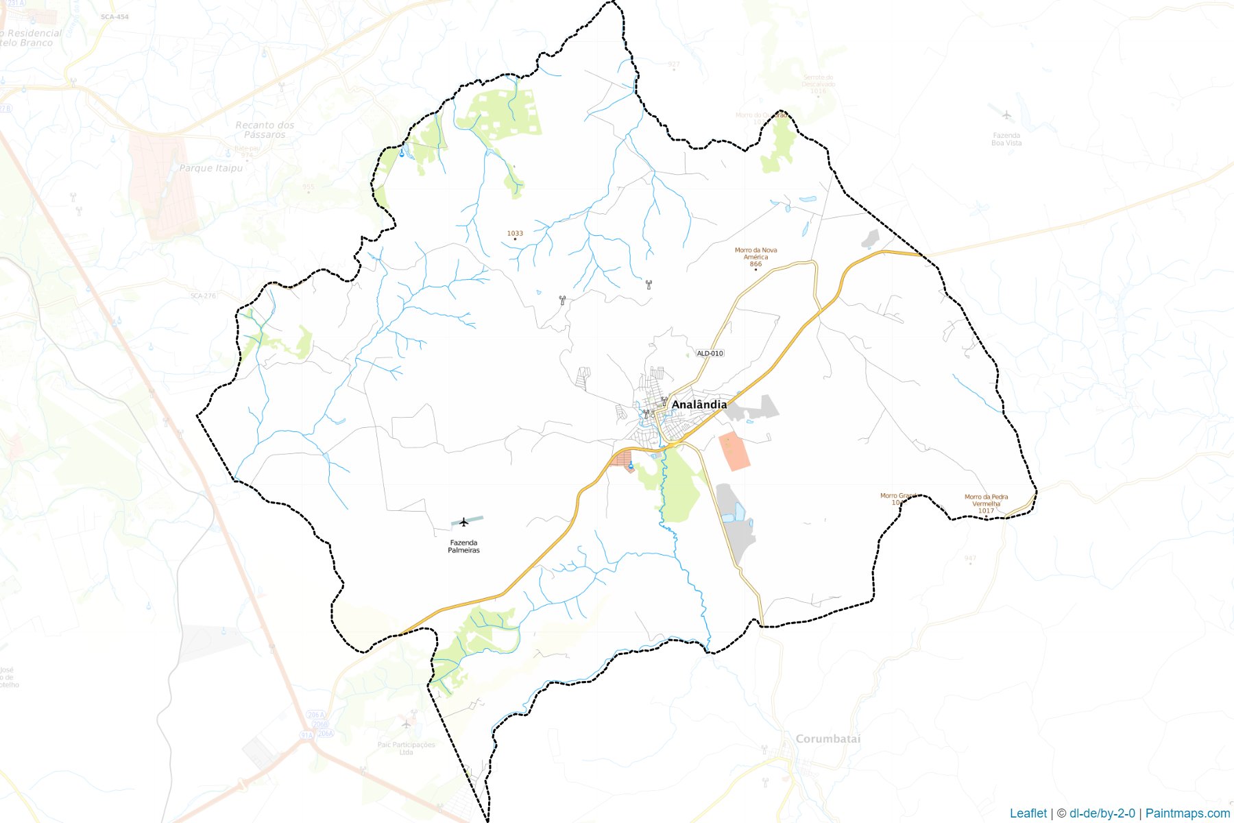 Muestras de recorte de mapas Analandia (Sao Paulo)-1