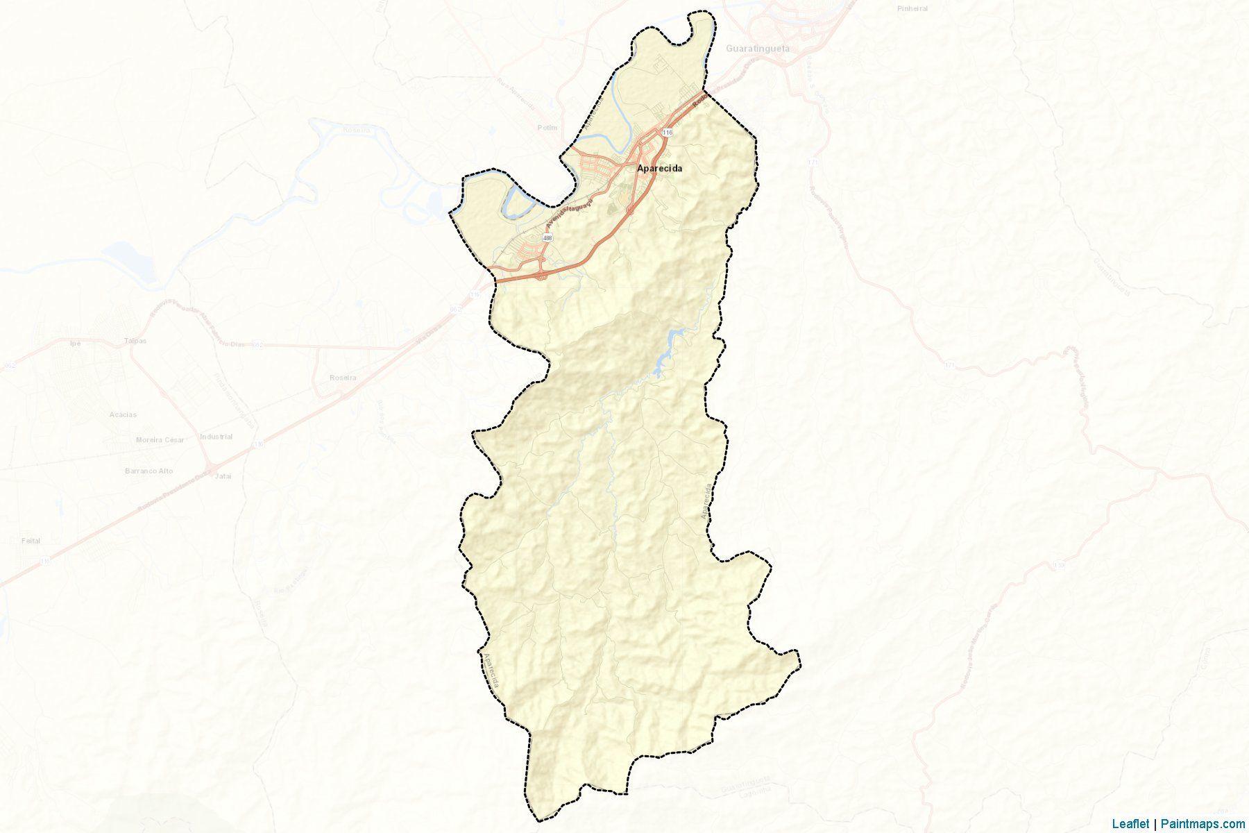 Muestras de recorte de mapas Aparecida (Sao Paulo)-2