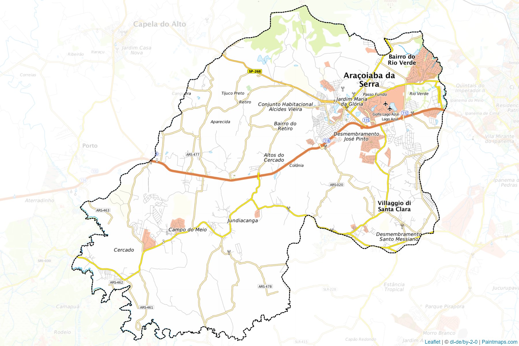 Muestras de recorte de mapas Aracoiaba da Serra (Sao Paulo)-1